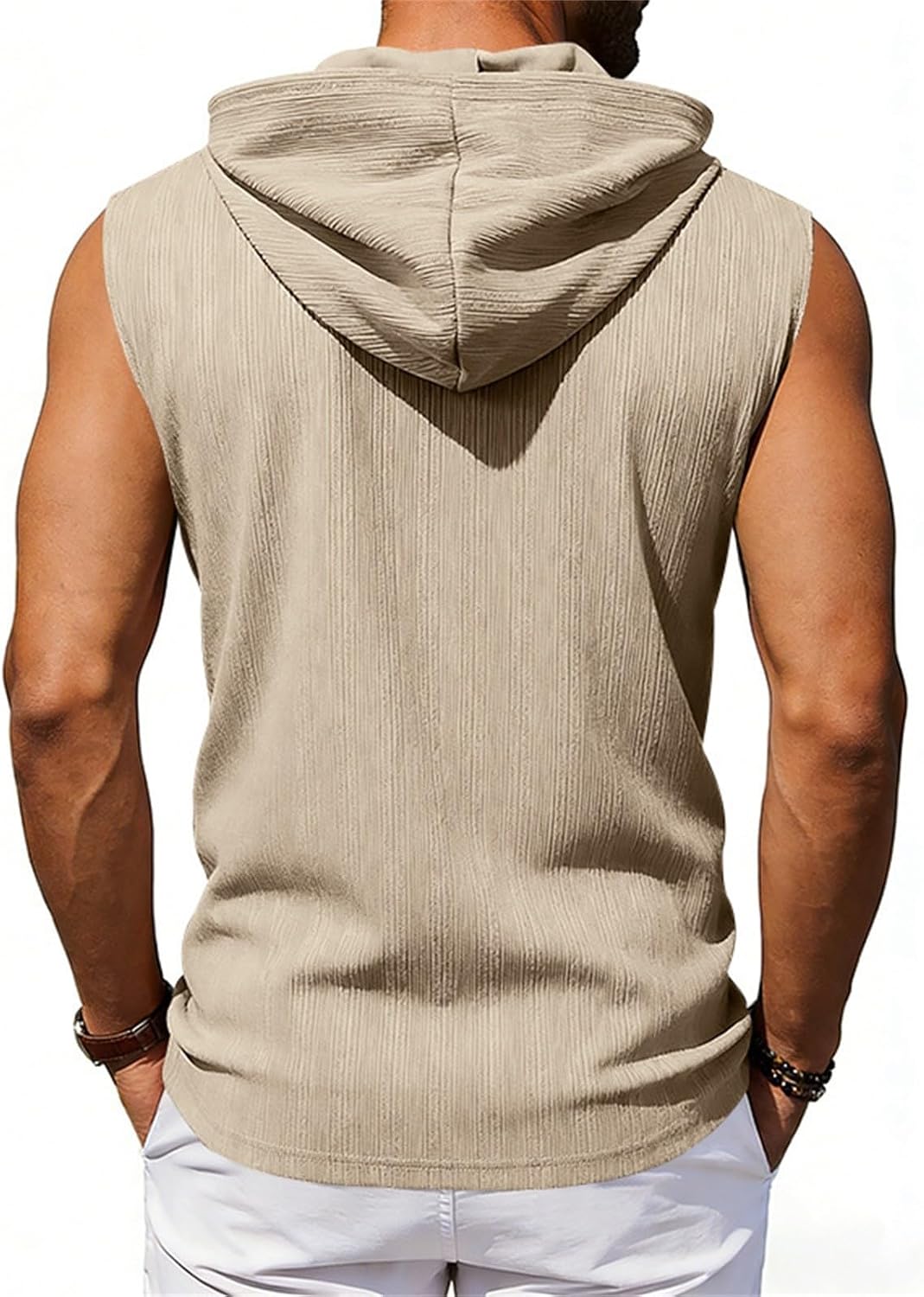 Hooded Tank Tops for Men Plain Lace Up Hooded Tanks Top Classic Basic Solid Tee Summer Casual Sports Sleeveless Shirt