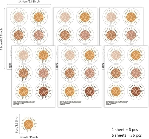 Miniatura 9 de QUCHENG Calcomanías de pared bohemias para dormitorio de niñas, calcomanías de pared extraíbles para habitación de niños, decoración de habitación
