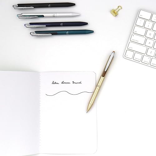 Miniatura 3 de Zebra Pen Sarasa Grand bolígrafo de tinta de gel retráctil barril dorado punta media 0028in tinta negra 1 unidad 45511