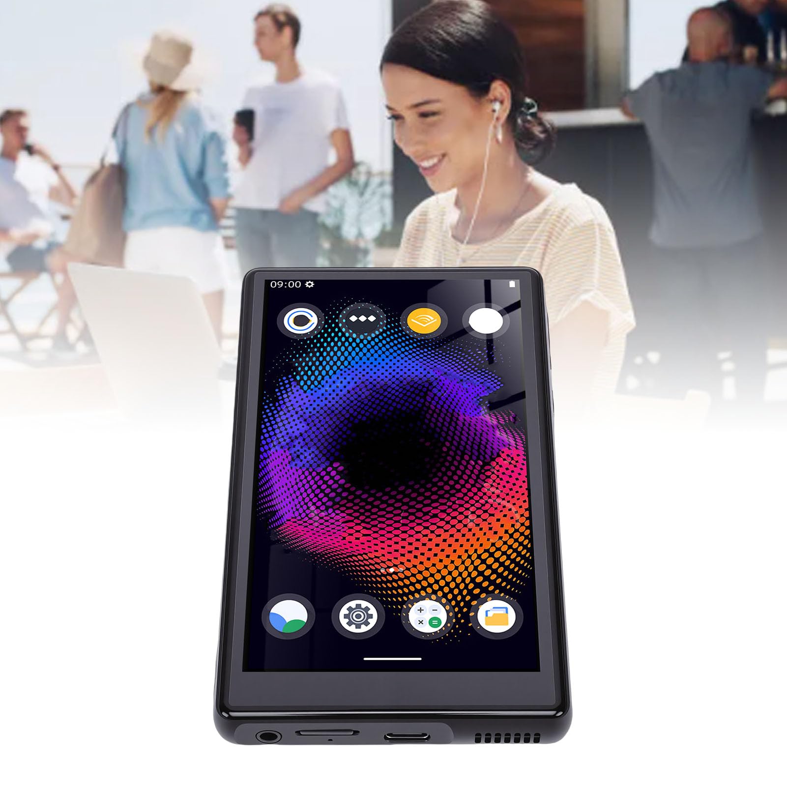 Sxhlseller Reproductor de Música de 128 GB con Pantalla Táctil | 11 WiFi Bluetooth MP3 MP4 Reproductor HiFi Sonido sin Pérdidas, 64GB + 64GB de Almacenamiento para Niños Adultos Streaming (Black)