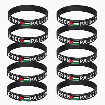 5-Piece Set: Palestine Flag Round Symbol Wristbands – Vibrant Solidarity Bracelets (Unisex) main image 1