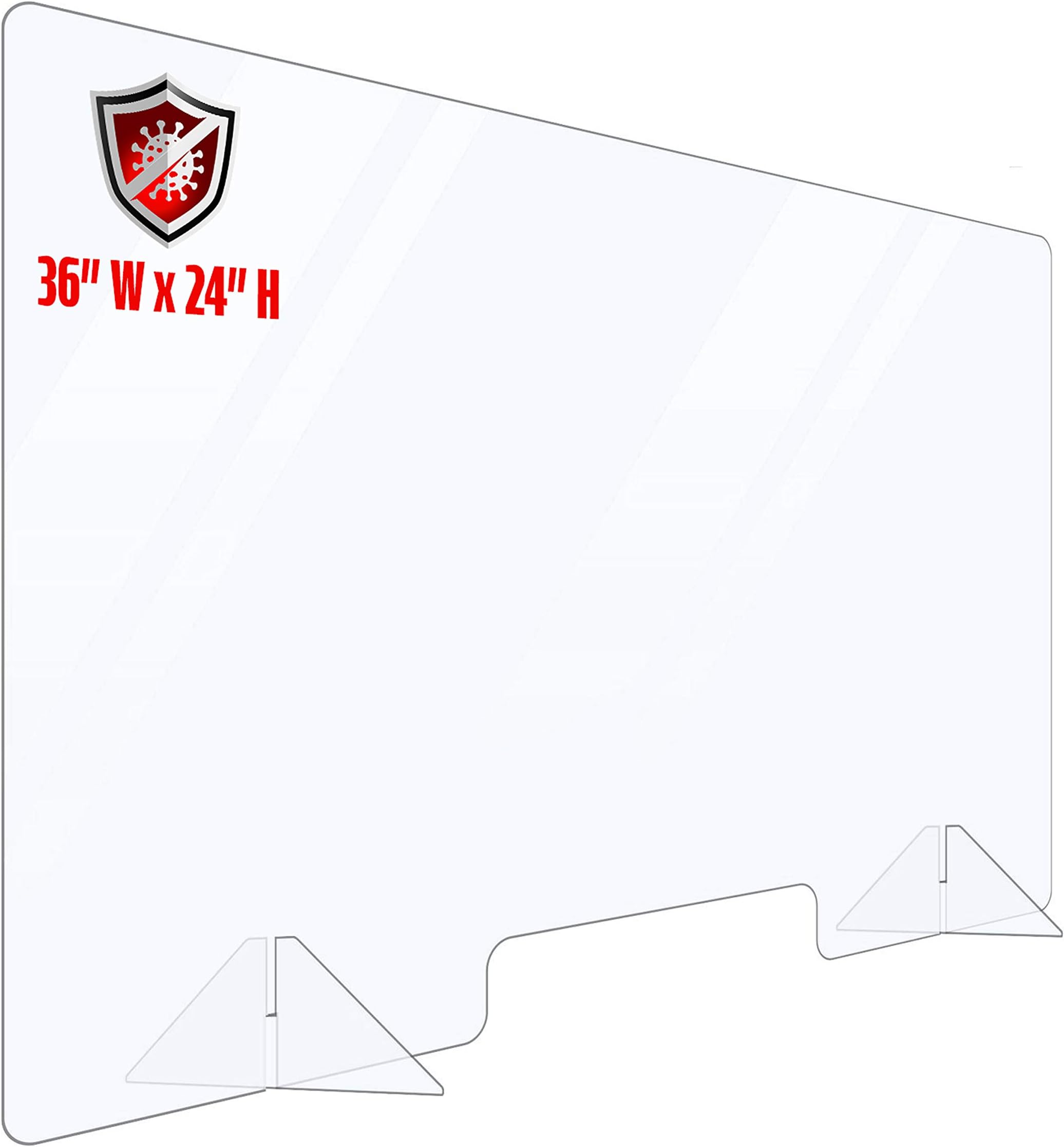 Portable Plexiglass Sneeze Guard Shield for Counter Cashier Protection 36x24