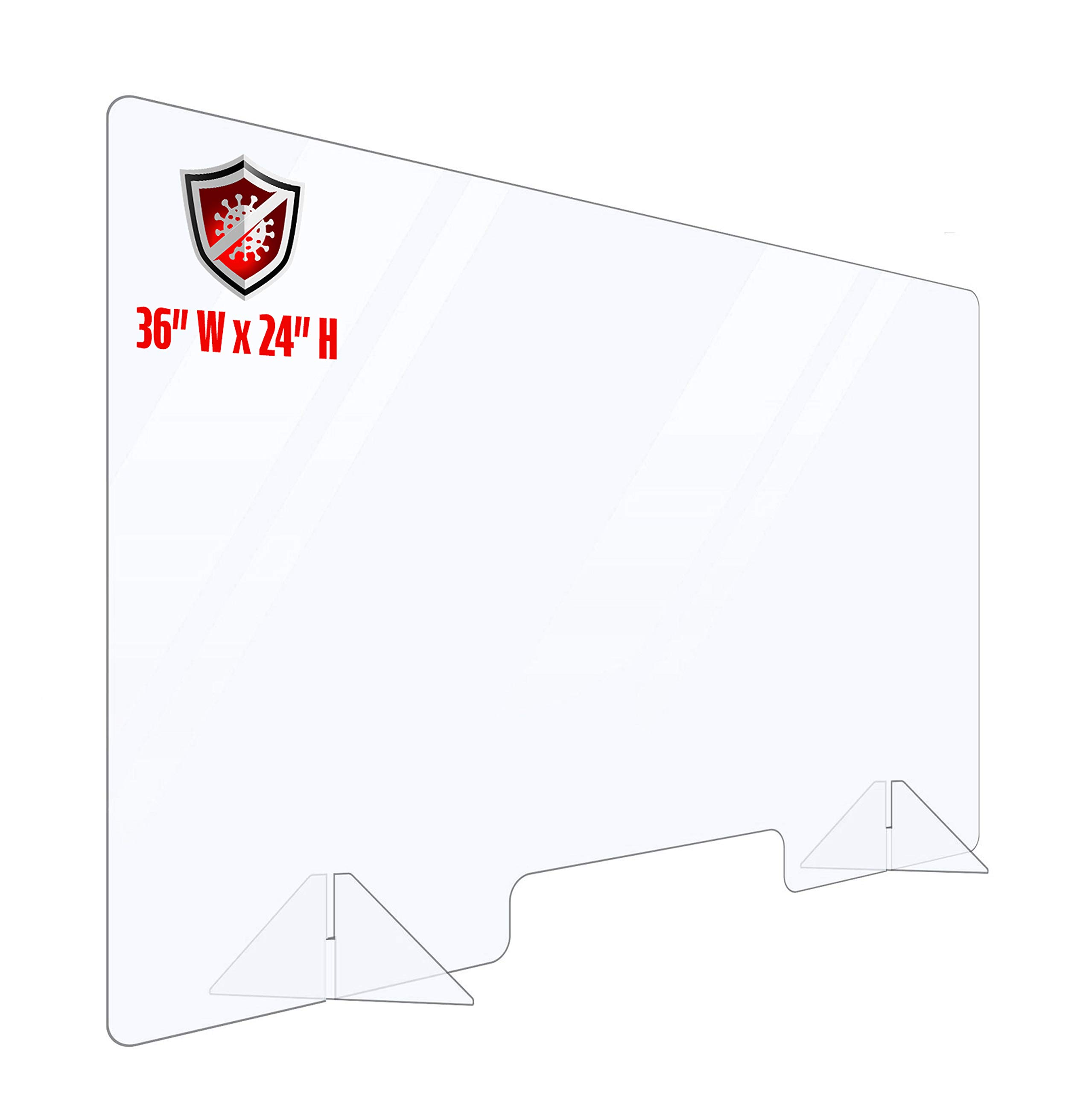 Portable Plexiglass Sneeze Guard Shield for Counter Cashier Protection 36x24
