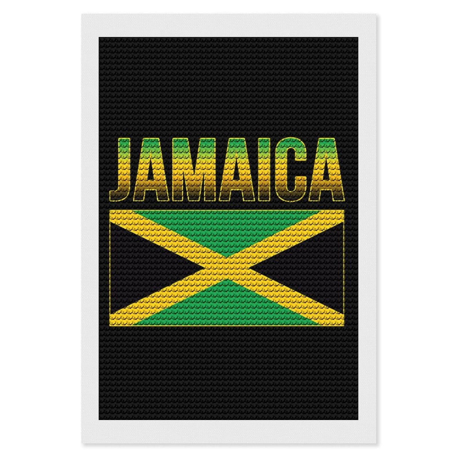 Nclqvjxzkhw Style Jamaican Flag Diamond Art Painting For Adult Round Diamonds Pictures Arts Crafts Home Wall Decor 8"X12"