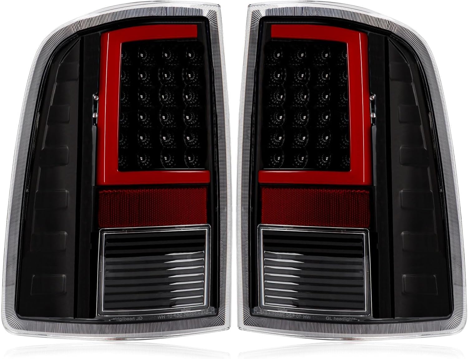 LED Tail Lights with 3rd Brake Light Compatible with 2009-2018 Dodge Ram 1500 2500 3500 Clear Lens Tail lights Smoked Lens Brake Light Brake Rear Lamp Taillights