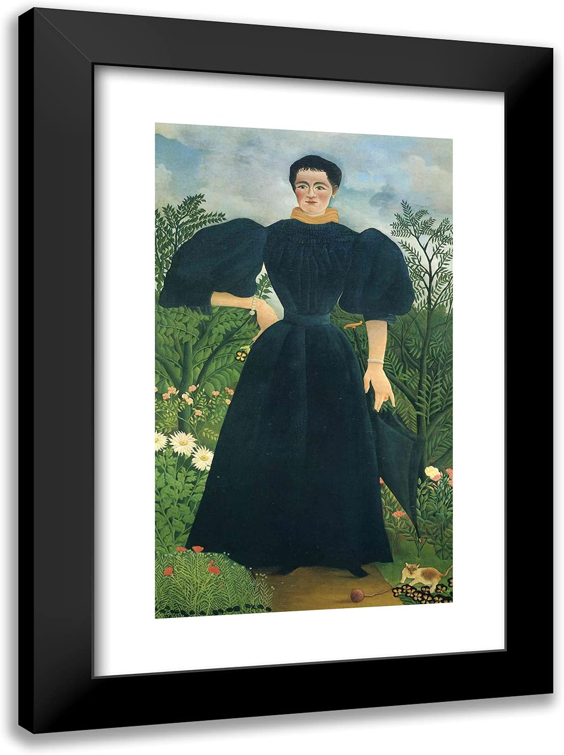 ArtDirect Rousseau, Henri 17x24 Gold Ornate Framed Art Print with Double Matting Titled: Portrait of a Woman ll
