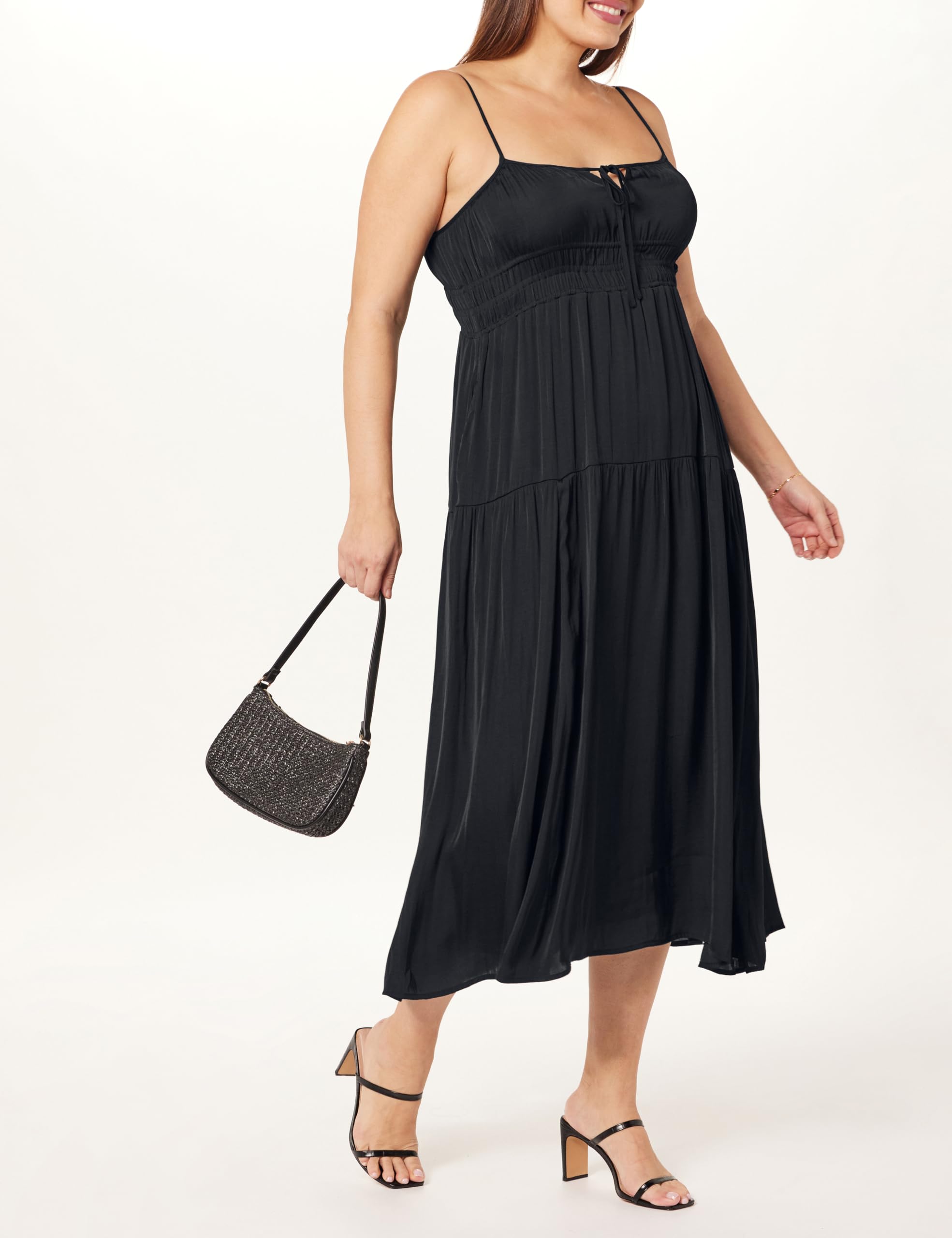 The Drop Tavia Tie-Front Tiered Maxi Dress Maxi Abito Donna
