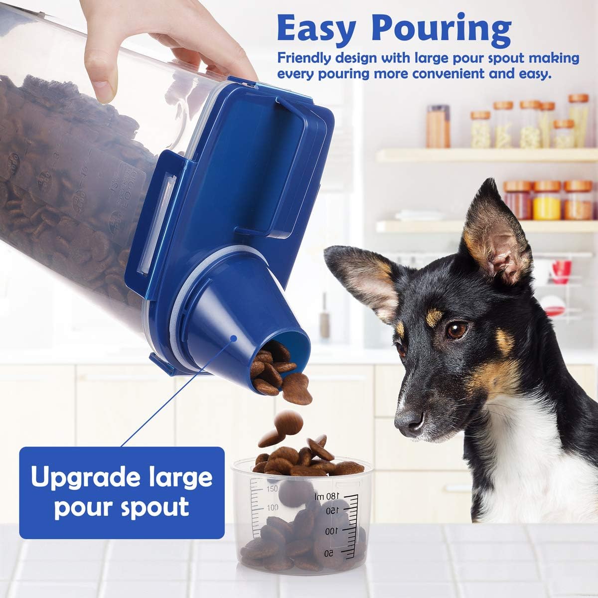 Pet Supplies : Kytely Small Dog Food Storage Containe Blue : 