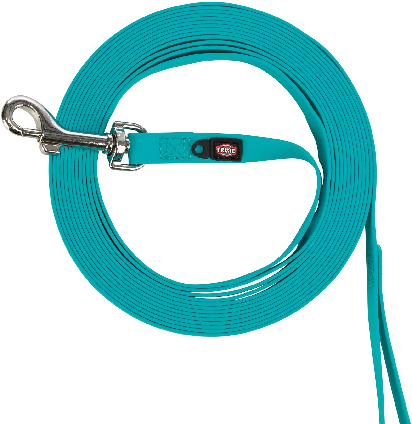 TRIXIE Hunde-Schleppleine M–XL, wasserabweisend, Ozean – 10 m/17 mm | Lange Leine für sicheren Freilauf – für mittelgroße bis sehr große Hunde, ideal für Outdoor bei jedem Wetter