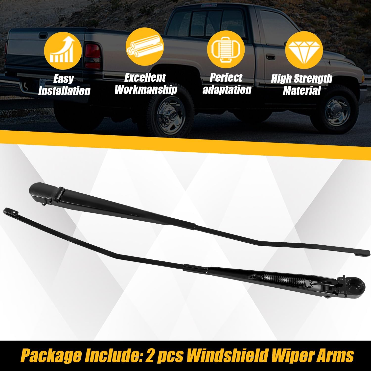 42886 1 Pair Windshield Wiper Arm Compatible with Dodge Ram 1500 1997-2001 2500 3500 1997-2002 Replace 55154582 55154582AB 55154582AC