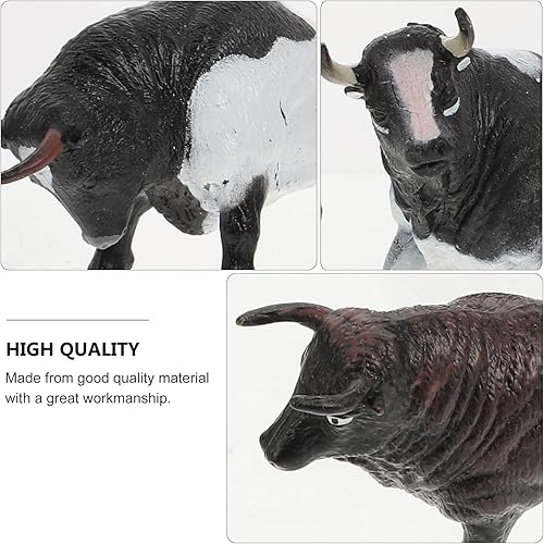 Miniatura 9 de Zerodeko Figuras de animales, 4 piezas de figuras de ganado en miniatura, juguetes de granja, modelos de mini vaca, modelos realistas de ganado de