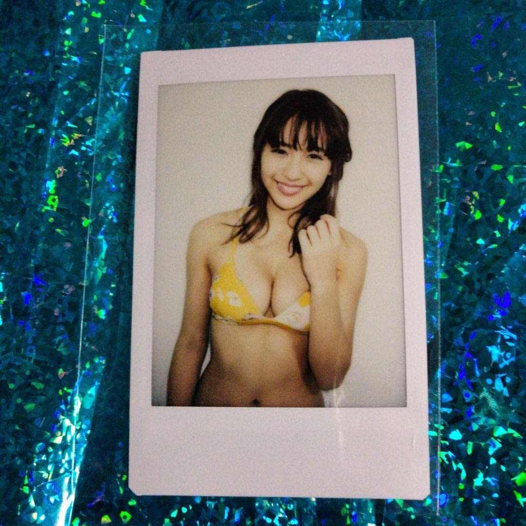 浅川梨奈 水着ワイドチェキ 青 【公式通販】