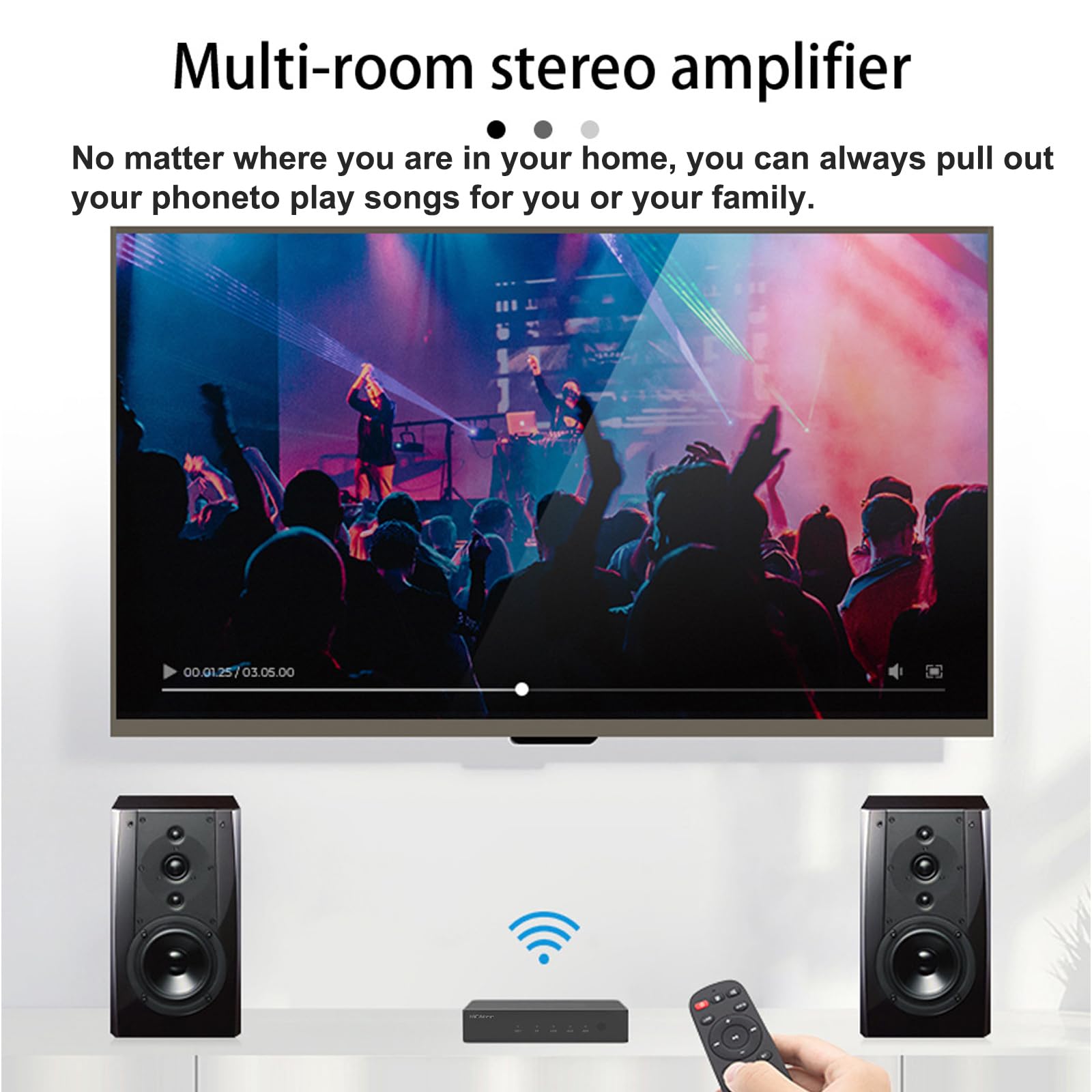 Multiroom Streamer muzyczny – strumieniowy odtwarzacz audio z wieloma opcjami przesyłania strumieniowego, kompatybilny z urządzeniami mobilnymi, kompaktowa konstrukcja do użytku kina domowego i studia