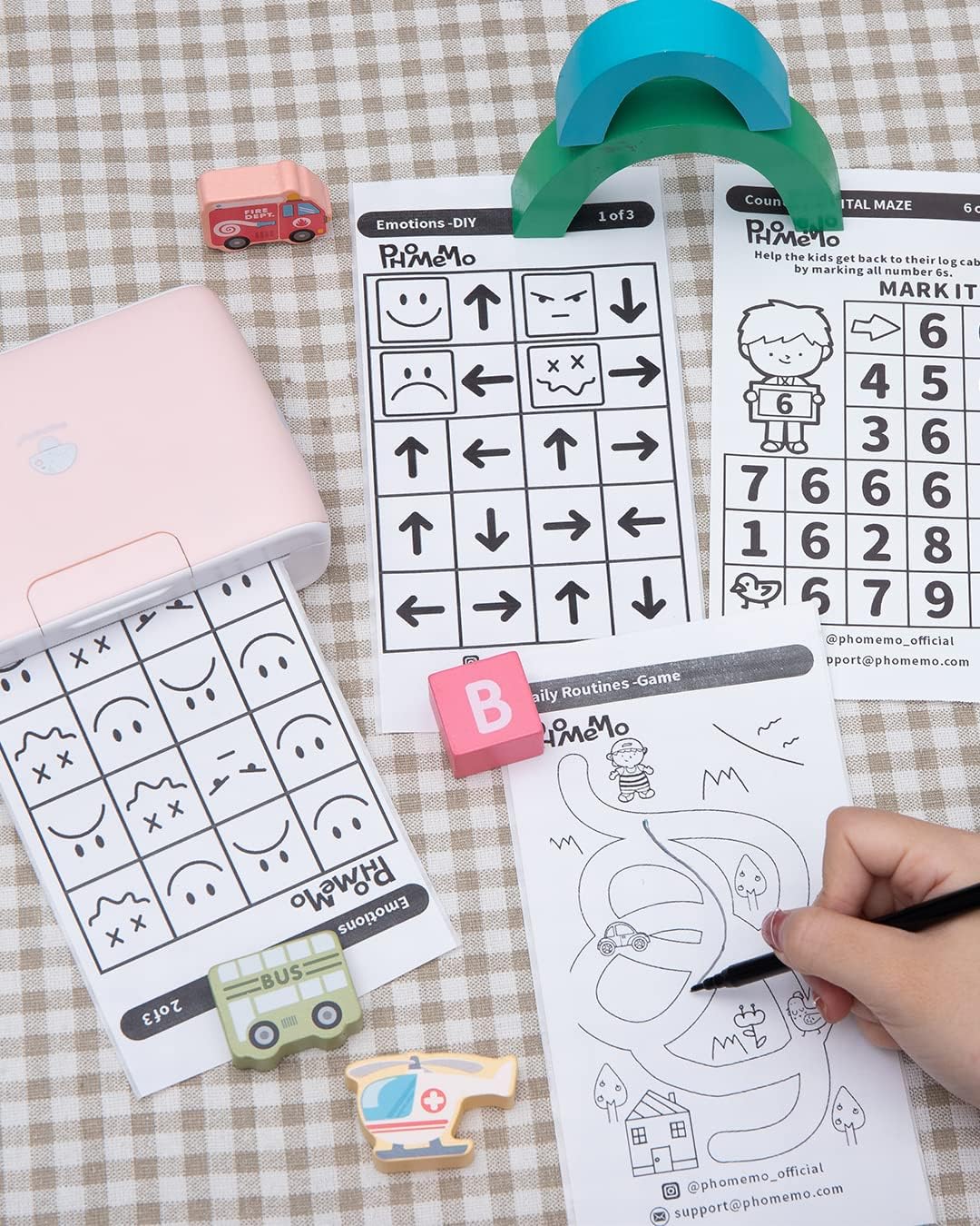 Phomemo M04AS Mini Printer with 110mm White Adhesive Paper Bundle