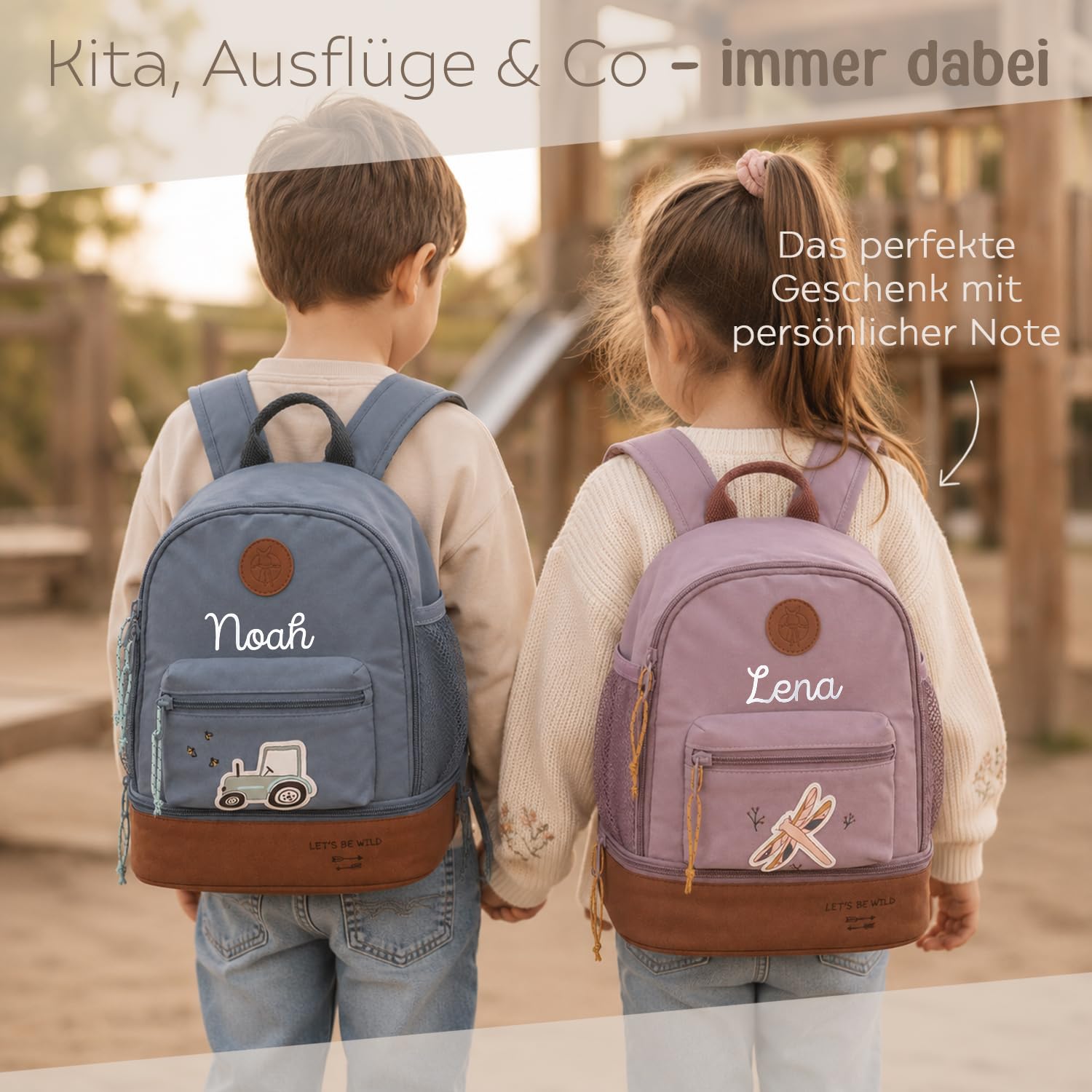 wunderwunsch Lässig personalisierter Kindergartenrucksack Jungen, Brustgurt | Kitarucksack für Kinder ab 3 Jahren mit Namen, Mini Backpack, robuste Kita Tasche Jungs und Mädchen mit Motiv