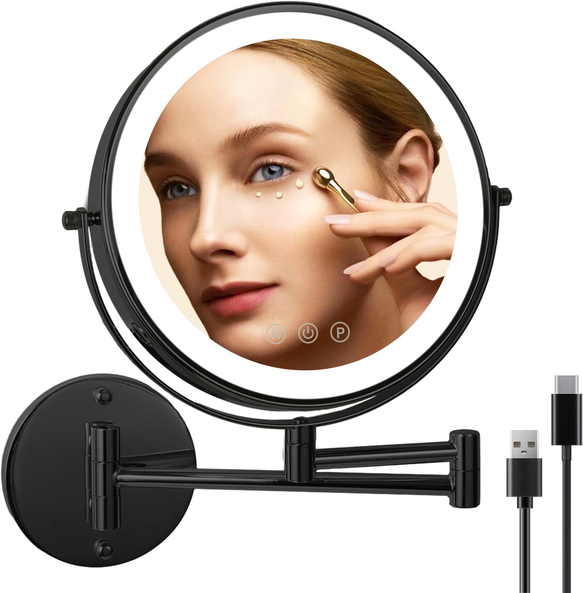 Nicesail Makeup Mirror with Light, Magnifying Mirror with 3