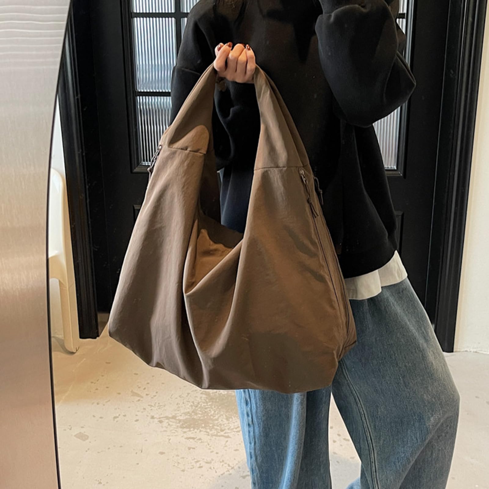 Genérico Bolso Luna Lush de Maison Ginza, bolso vintage, bolso de hombro grande de nailon for hombre y mujer, ideal for viajes, trabajo y negocios.