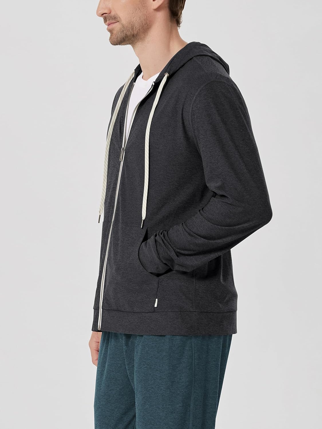 ODODOS Men's Full-Zip Hoodie - odSTRATUM Tech Ultra Soft Outfit UPF 50+ Performance Hooded Jacket with Pockets