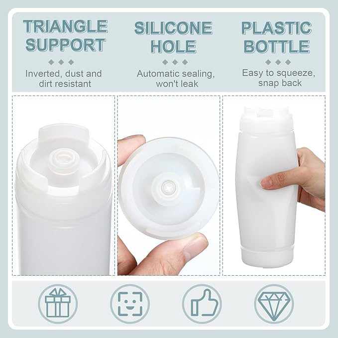 Didaey 2 Botellas Plástico 20 oz Invertidas para Salsas y Aderezos miniatura 7