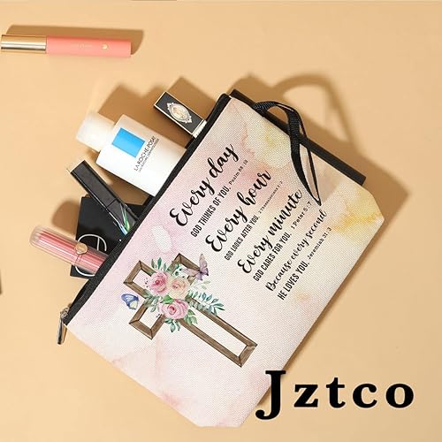 Miniatura 6 de Regalos cristianos inspiradores para mujeres, bolsa de maquillaje, regalos religiosos, bolsa de maquillaje con cremallera, bolsa de cosméticos con