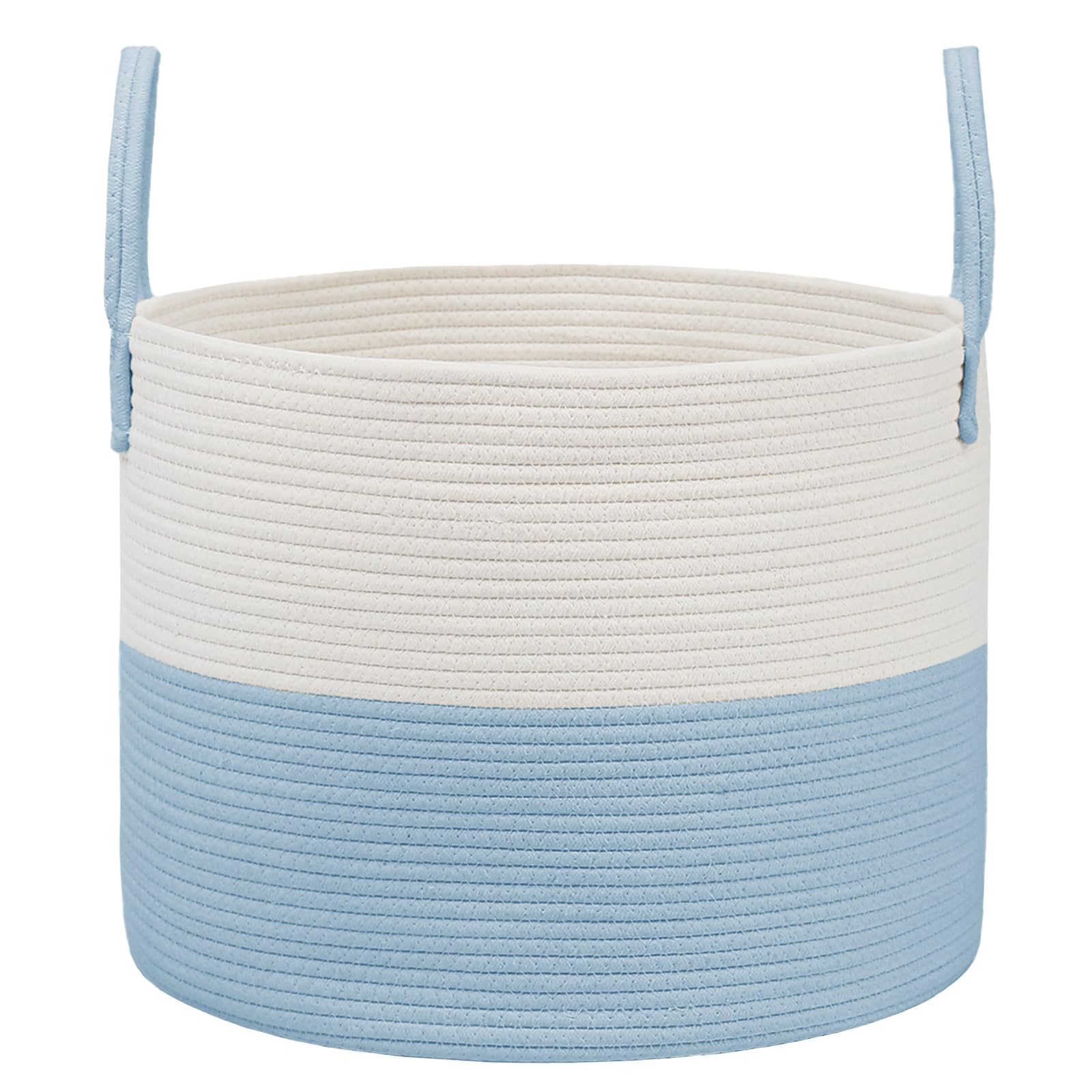 JMvicyroam 65L Extra Large Blanket Basket for Living Room - Woven Cotton Rope Laundry Hamper with Reinforced Handles - Storage Bin for Pillows, Comforters & Toys - Machine Washable,Oatmeal — view 14