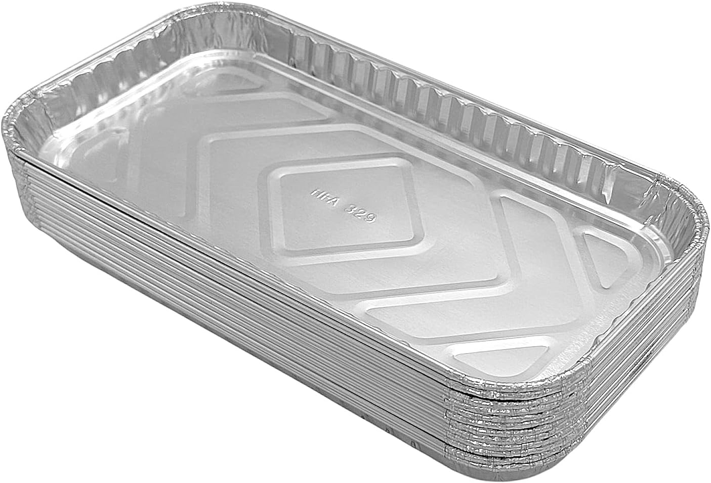PACTOGO 10" x 5" x 1" Disposable Aluminum Foil Oblong Danish Cake Pans - Ideal Baking Tins for Sweets, Cakes, Cookies, Brownies (Pack of 50)