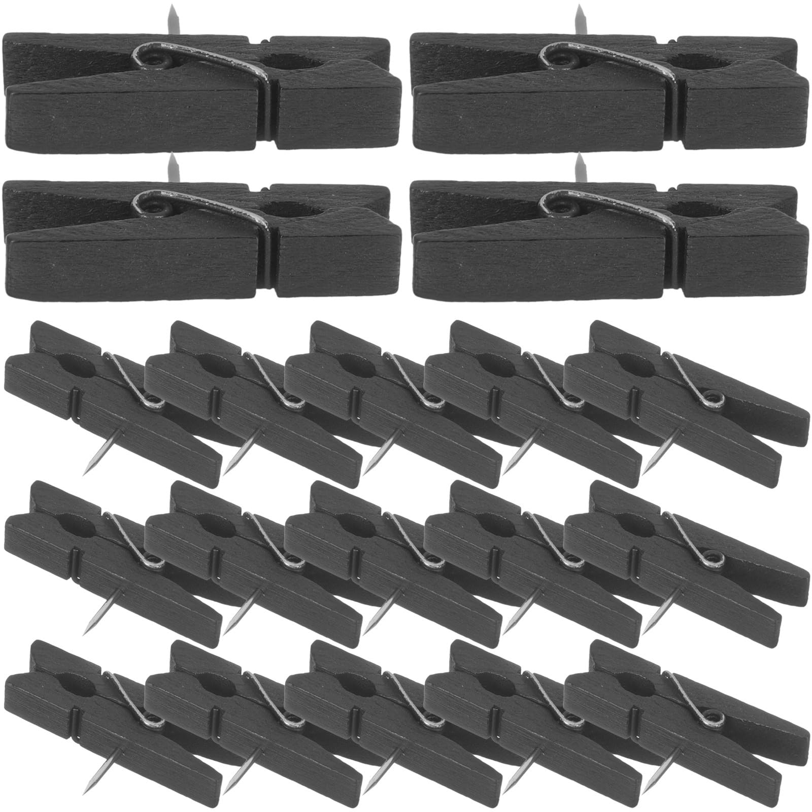 Clips de madera negra con chinchetas YARNOW de 50 unidades para tableros de corcho