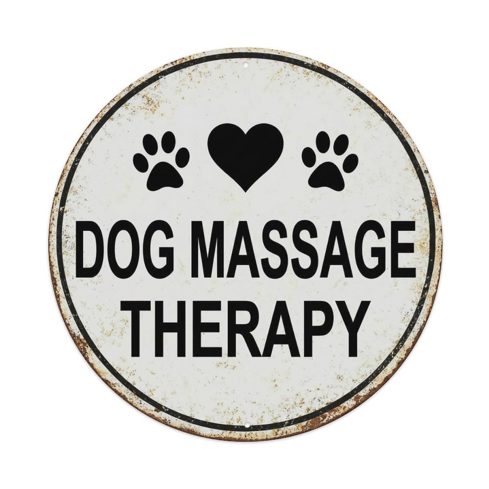 Vintage Dog Massage Therapy Spa Vintage Metal Tin Sign Plaque Wall Decor for Cafe, Club Bar, Office, Garden Metal Poster 8x8Inch