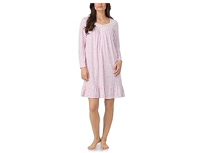 Eileen West Cotton Knit Long Sleeve Short Nightgown Women