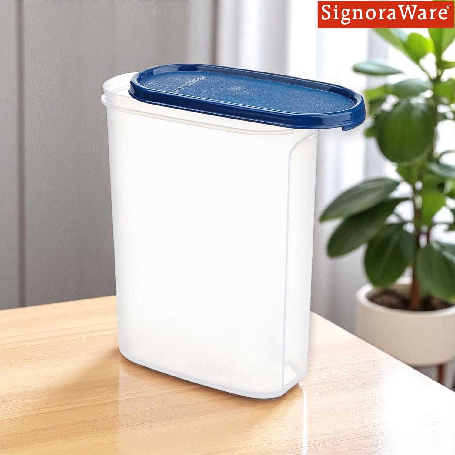 SIGNORA WARE Vorratsdose Mit Deckel – 2,3 Liter, BPA-frei, Stapelbar, Transparent Rot