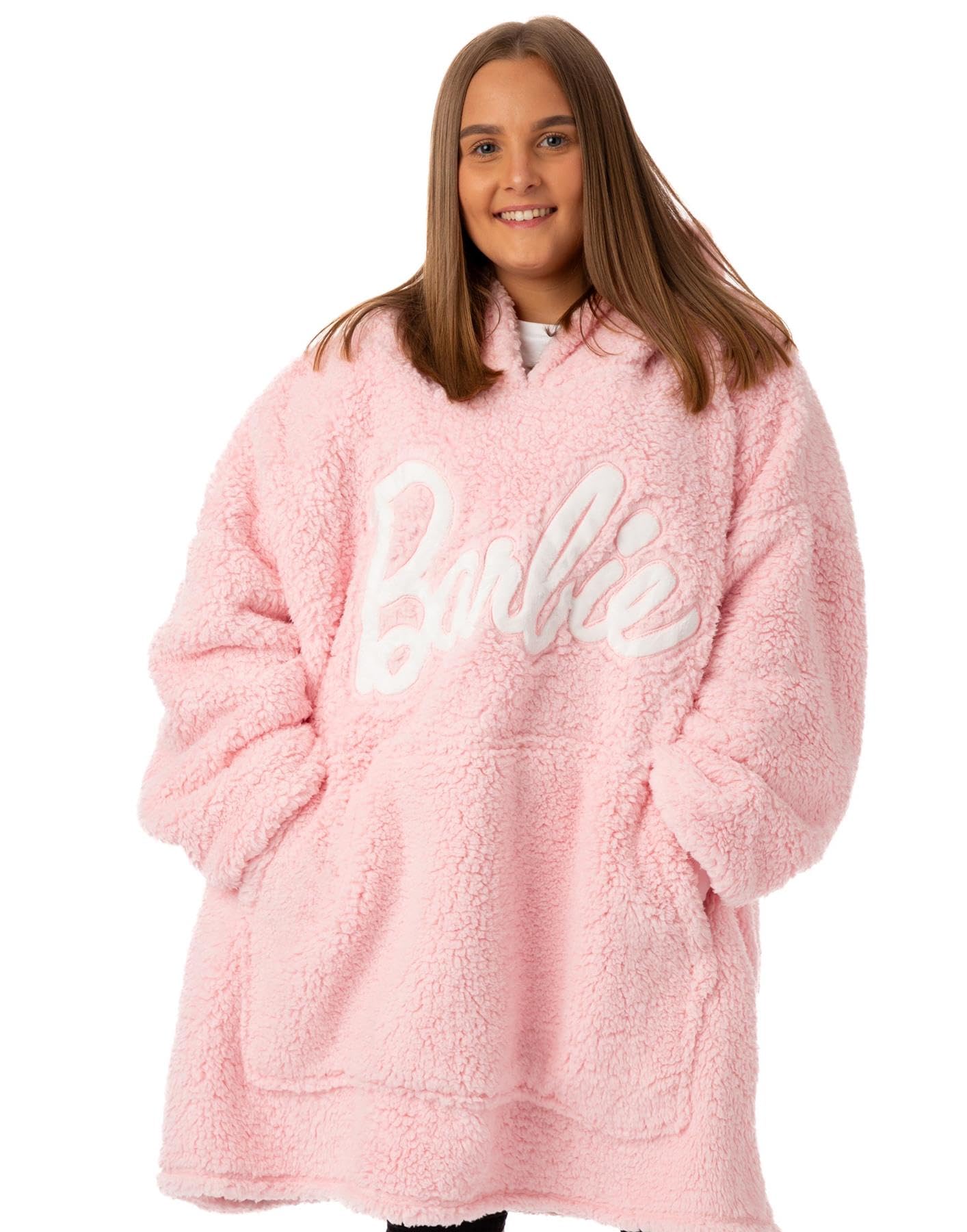 Barbie Femme Rose Couverture Sherpa Sweat à capuche | Adoptez un confort luxueux avec cette VUddie | Taille unique | Offrez-vous des aventures confortables