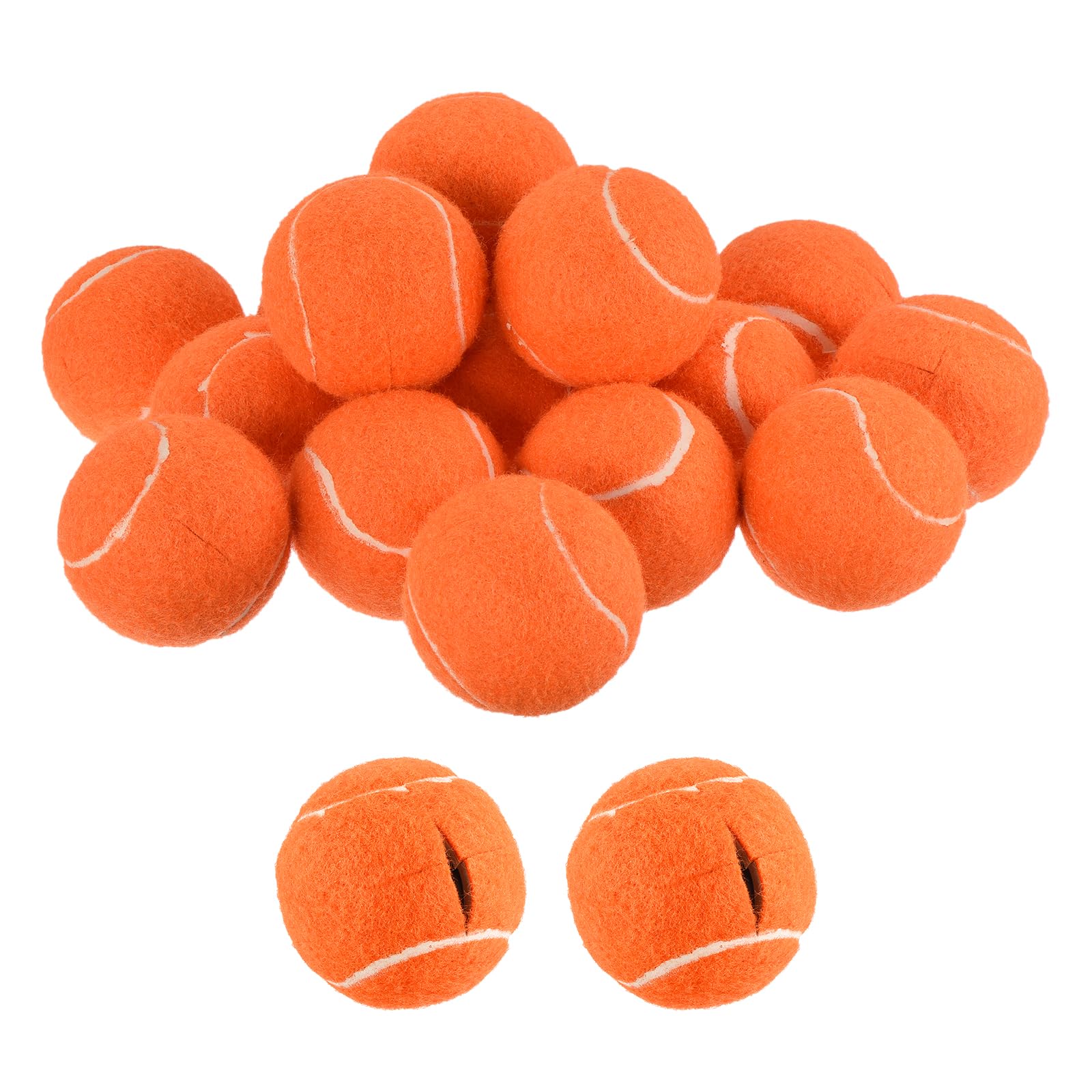 QUARKZMAN Bolas De Tenis Precortadas para Andadores, 24Pcs - Bolas De Tenis para Sillas, Cubiertas para Patas De Mesas De Tenis, Bolas Deslizantes De Fieltro para Patas Protección（Naranja