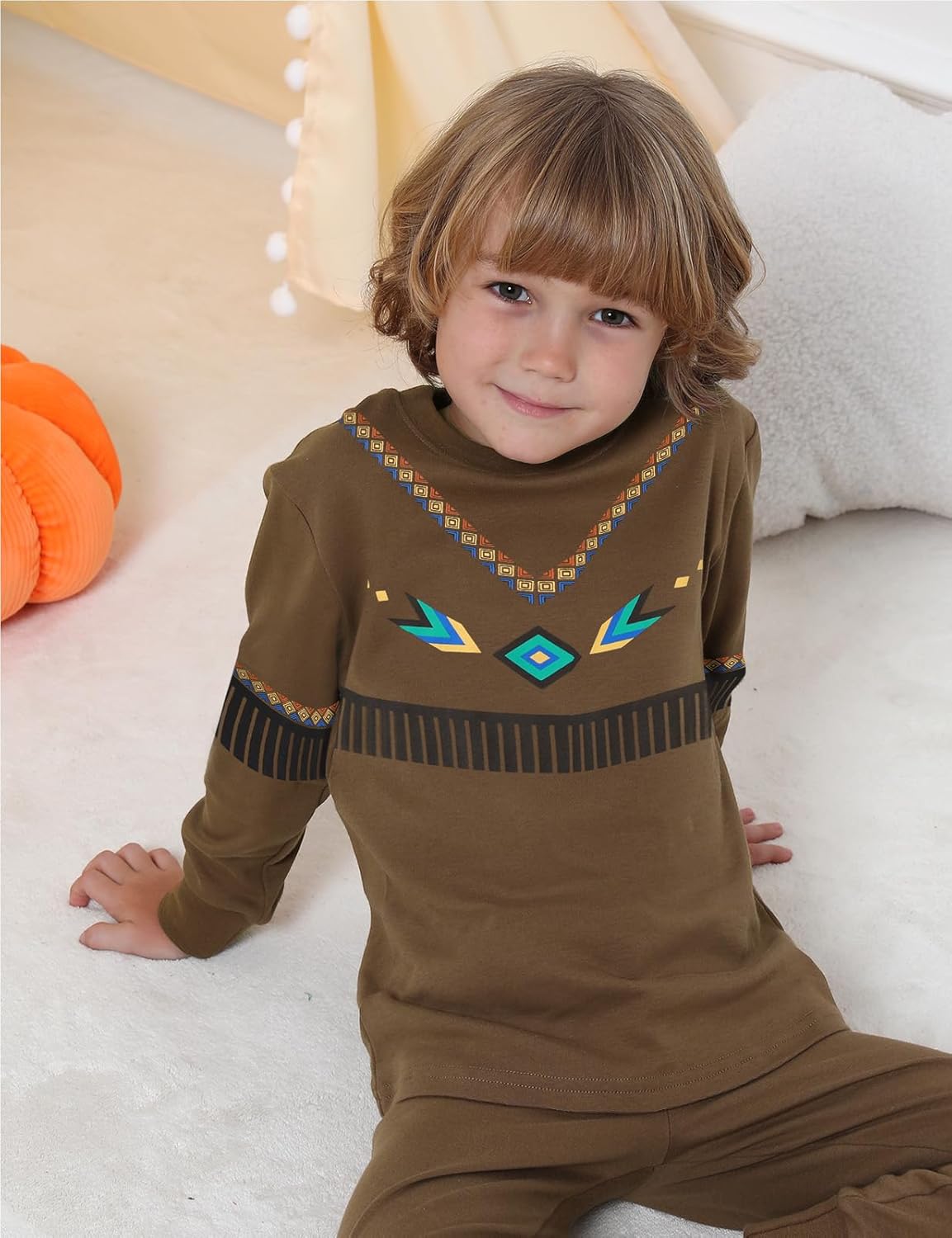 A&J DESIGN Pure Cotton Printed Pjs for 2-14 Years Kids, 2-Piece Long-Sleeved Pajamas Set - Image 3