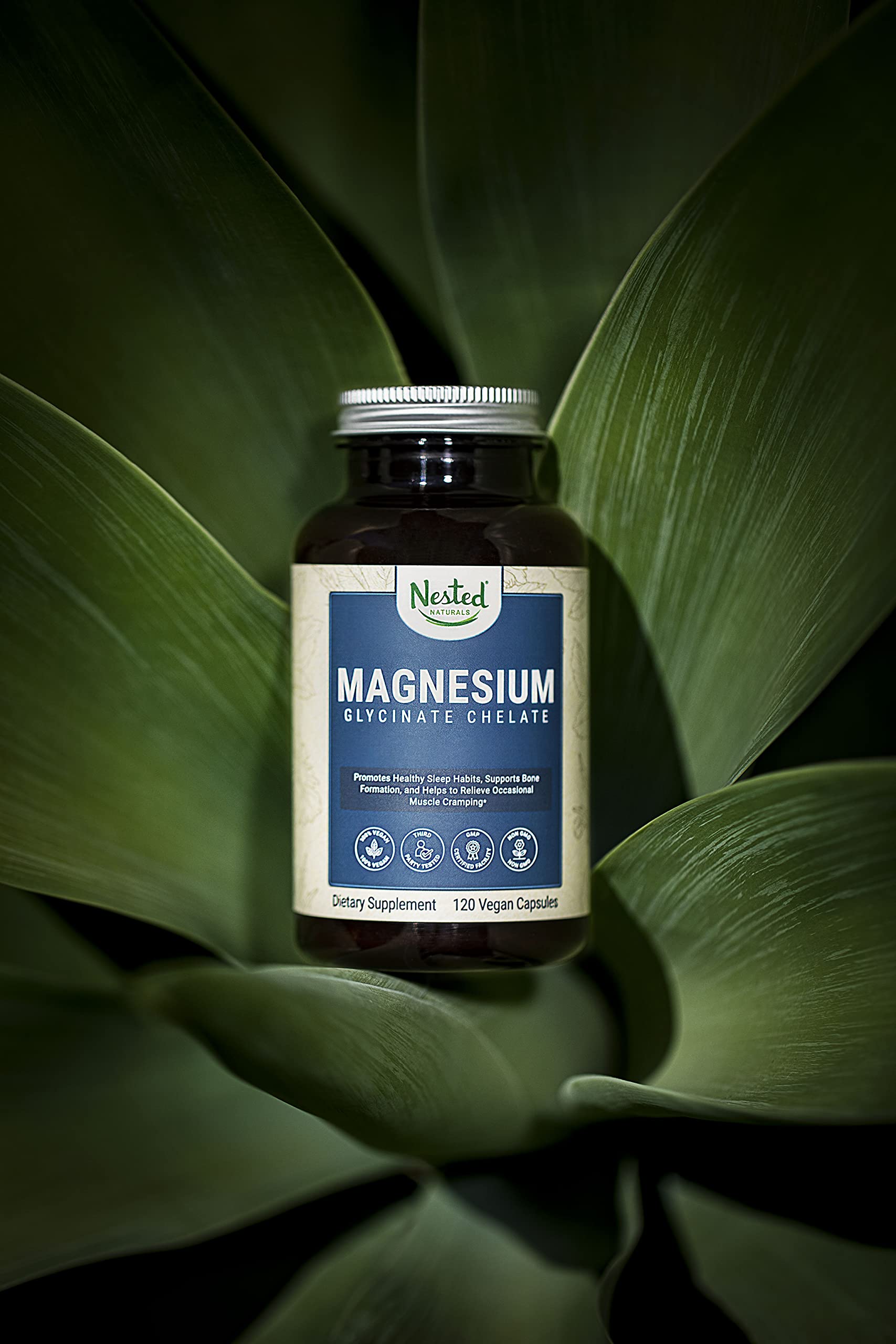 Buy Nested Naturals Magnesium Glycinate Chelate Supplement 200mg High