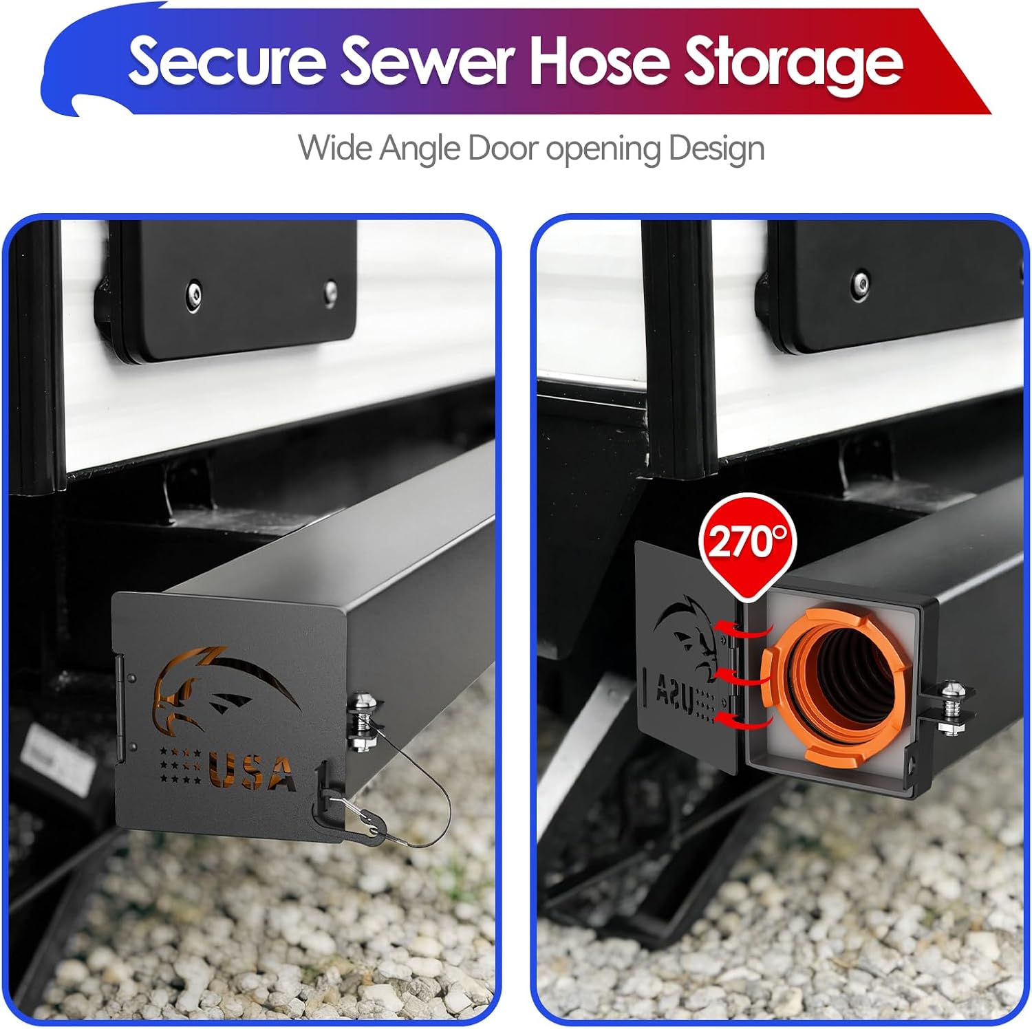 RV Bumper End Cap 2 Pack, ZBUFAN Aluminum RV Bumper Cap for Sewer Hose Storage, RV Sewer Cap Fits 4 Inch Square Camper Travel Trailer Bumpers, RV Accessories, Vent Holes, Anti-Loss, Rust-Proof