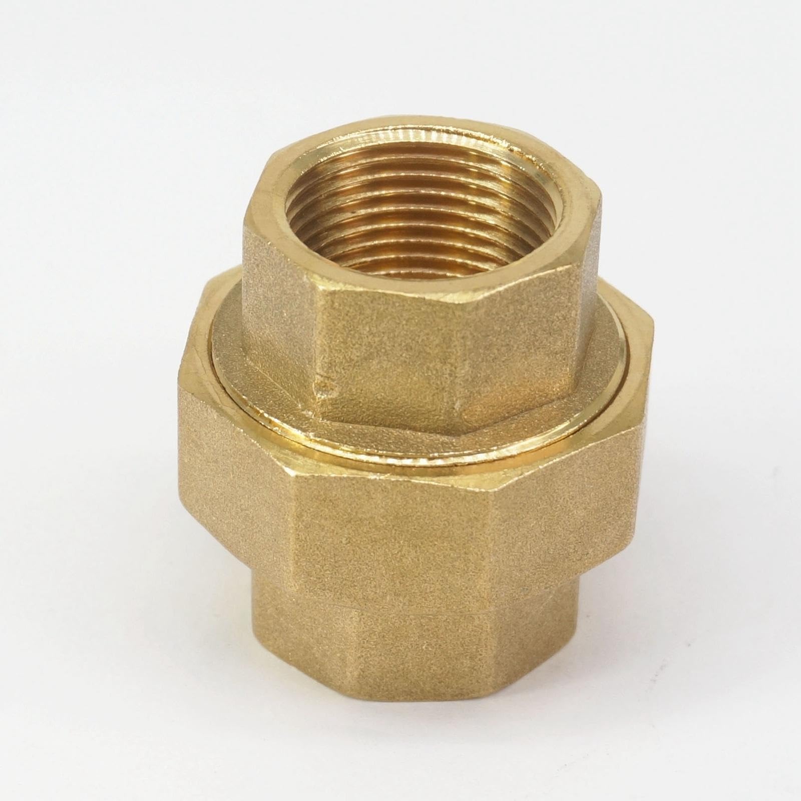 Thread Pipe Fittings, Brass Pipe Union Connector 3/4" Female Thread Coupl Plumb Fitts