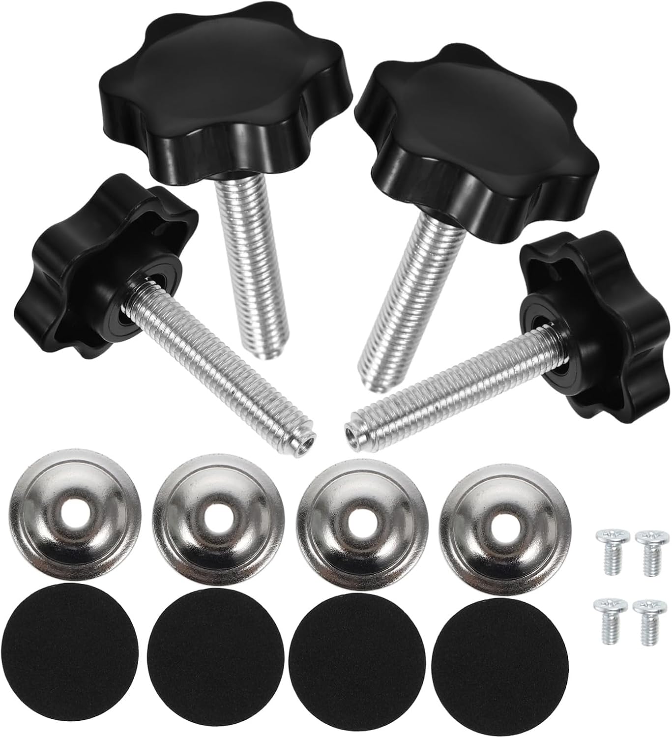 Replacement Threaded Knobs Kit Plum Blossom Handle Star Knob Nut Bolt Set for Cabinets Fixtures