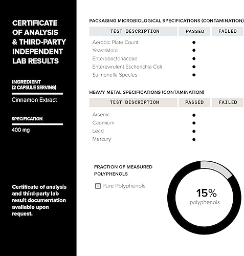 Miniatura 6 de Suplemento de dihidroberberina - Fórmula de 1,000 mg de potencia ultra alta con GlucoVantage, canela de Ceilán 101 y cardo mariano 501 - Probado en
