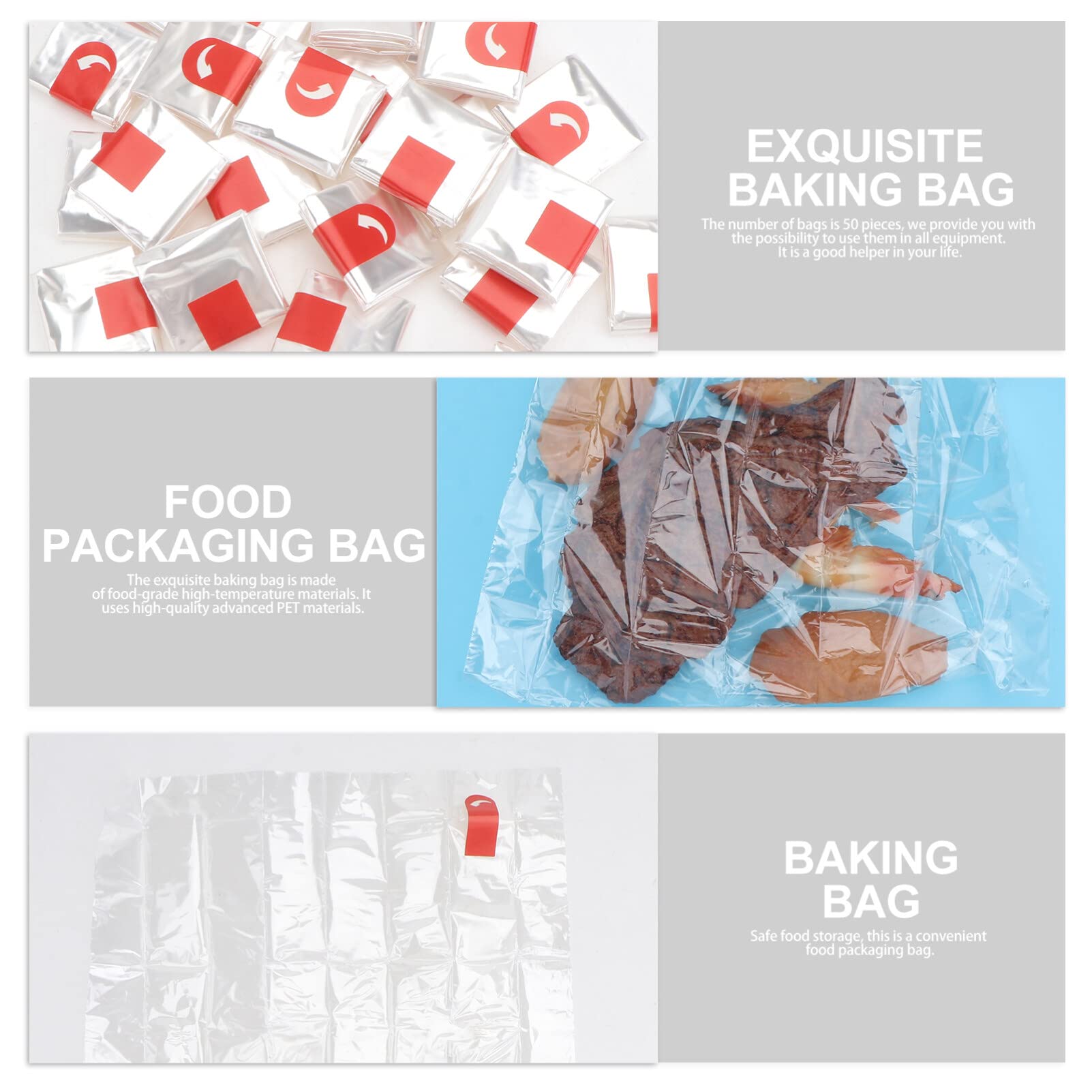 SOLUSTRE 50Pcs Chicken Meat Roasting Bags Toast Bags Sandwich Toaster Bags Multi Purpose Cooking Oven Bags for Microwave Oven Toaster Grill (White)