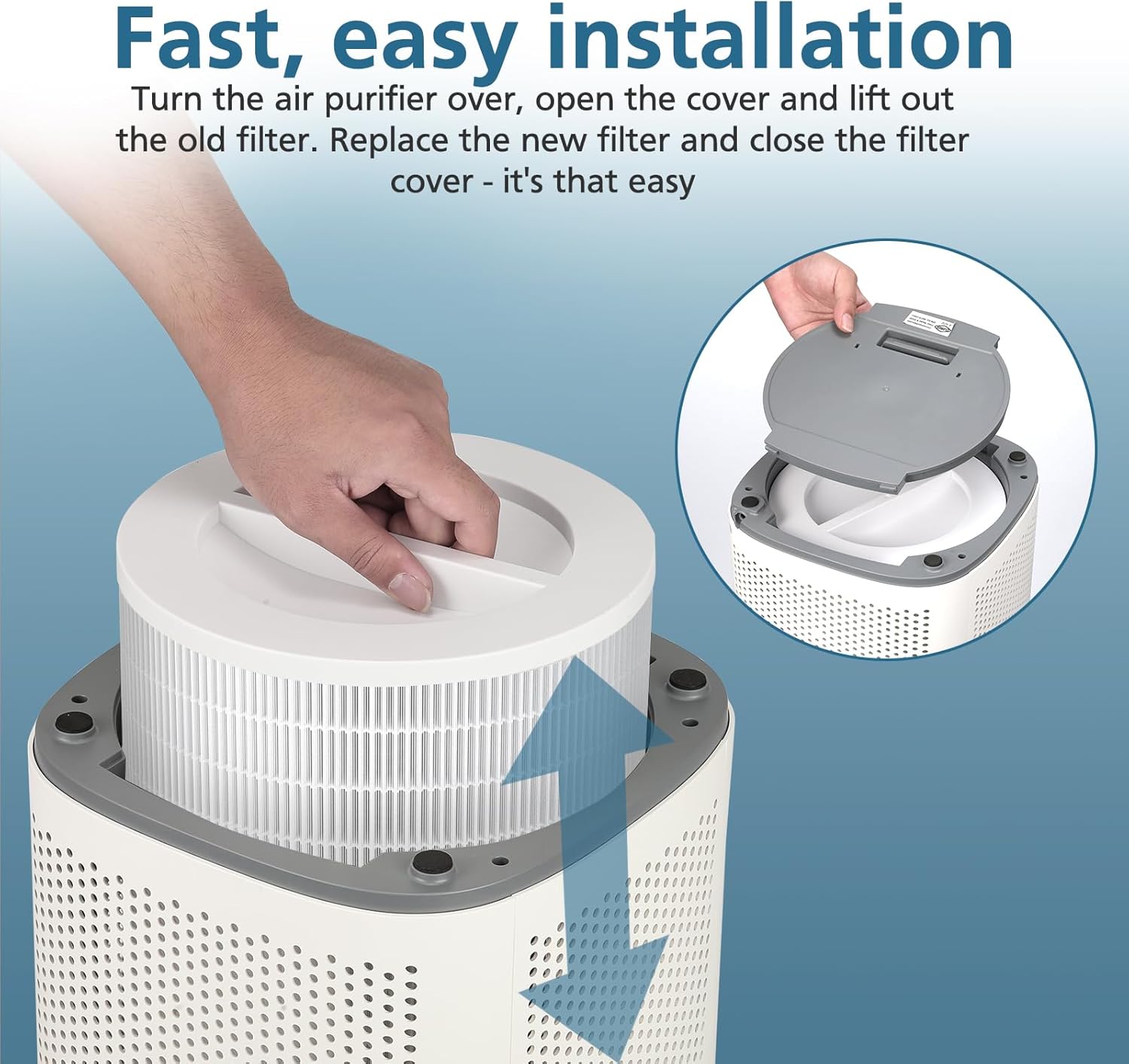 12010 HEPA Replacement Filter Compatible with Clorox 11010 & 11011 Air Purifier, Large Rooms up to 1,500 Sq Ft, 3-in-1 HEPA Filter (12010), 1 PACK