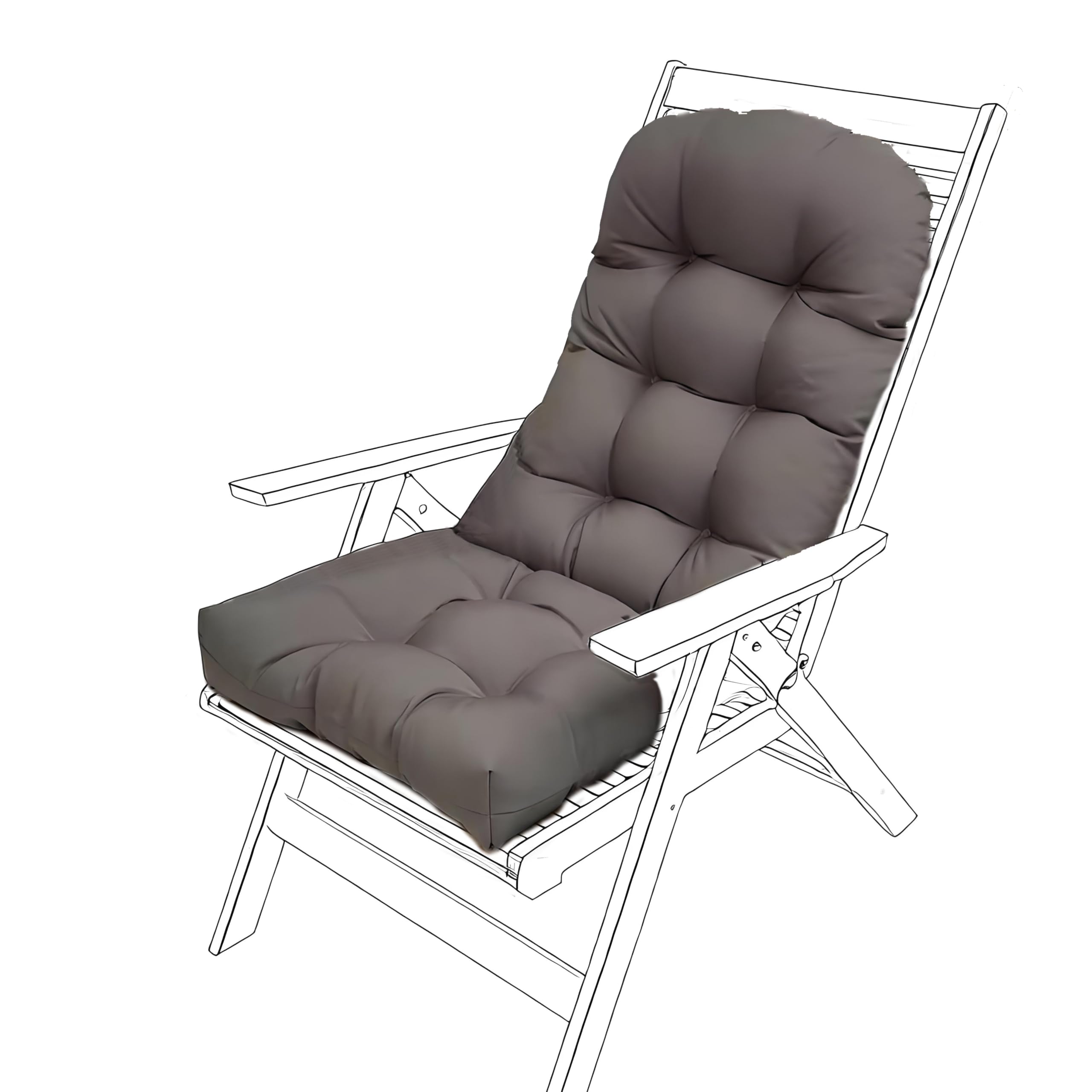 JhLwARes Rocking Chair Cushion,High Back Outdoor Chair Cushions with Ties Waterproof Garden Patio Furniture Cushions Replacement 4" Thickened Dining/Kitchen/Office Chair Seat Pads — image 1