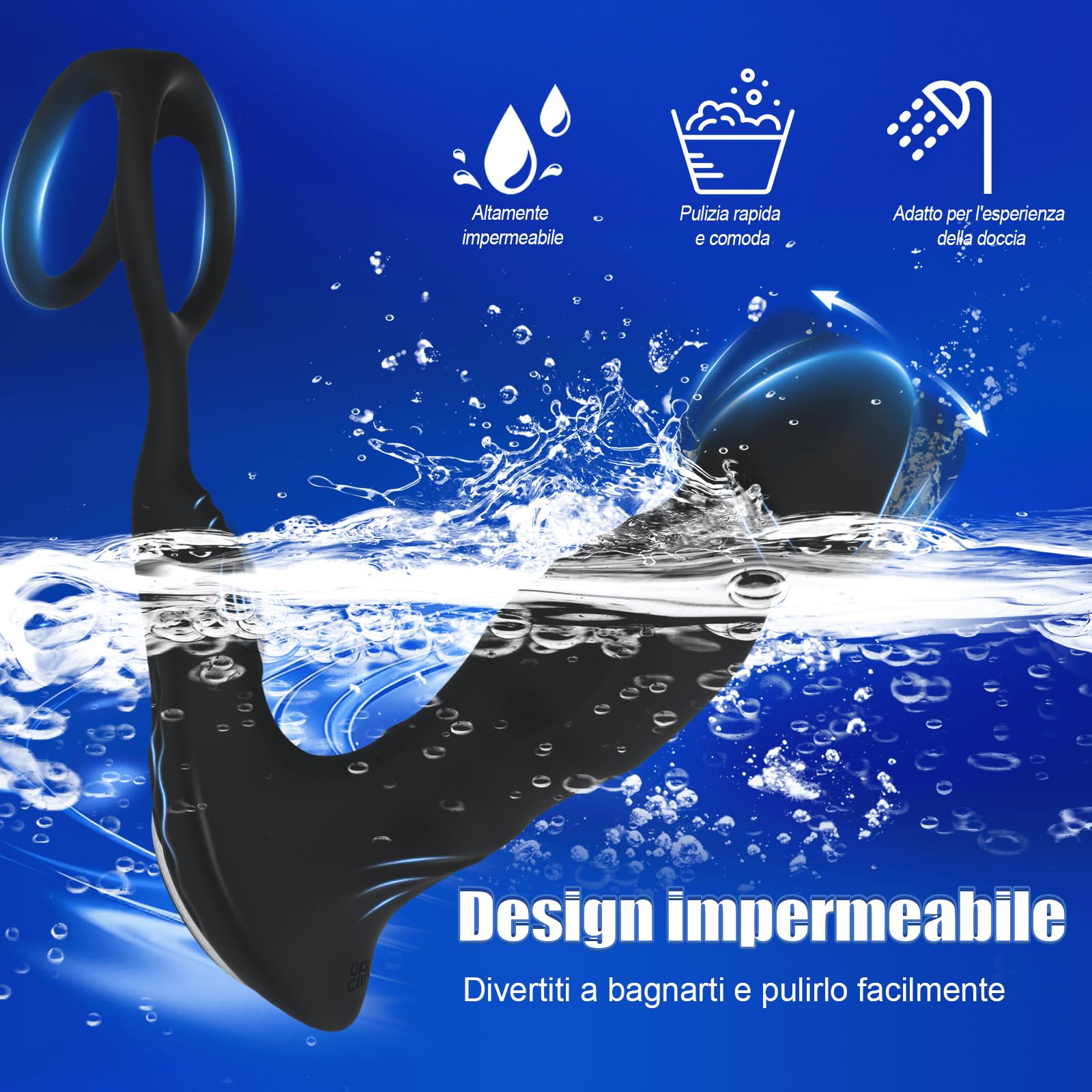 Vibratori Anali per Uomo Massaggiatore Prostatico con 9 Modalità Dildo Anale con Anello per Pene Stimolatore Prostata in Silicone Plug Anale Vibratore Uomo Coppie Sex Toys Dilatatore APP & Telecomando