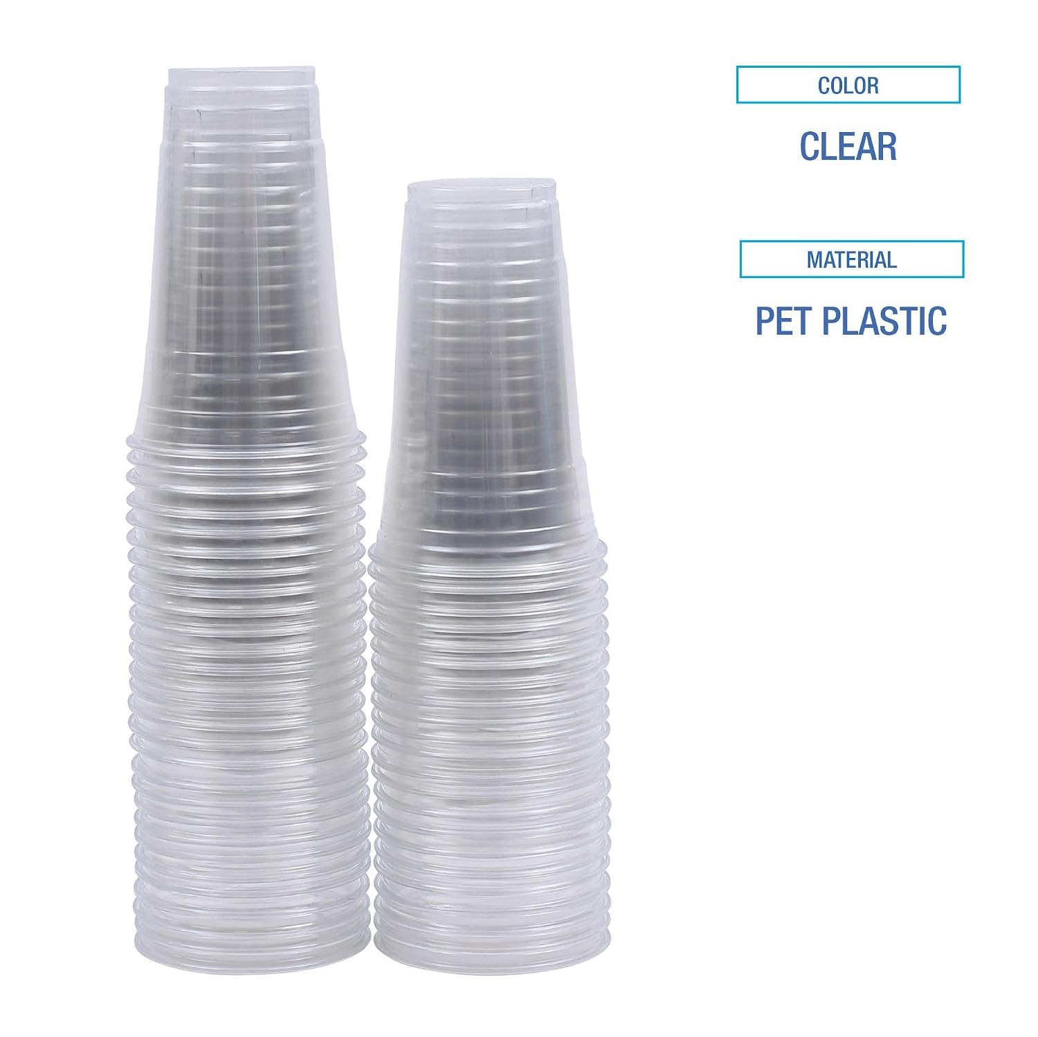 Boardwalk Clear Plastic Cold Cups, 24 oz, PET, 50 Cups/Sleeve, 12 Sleeves/Carton