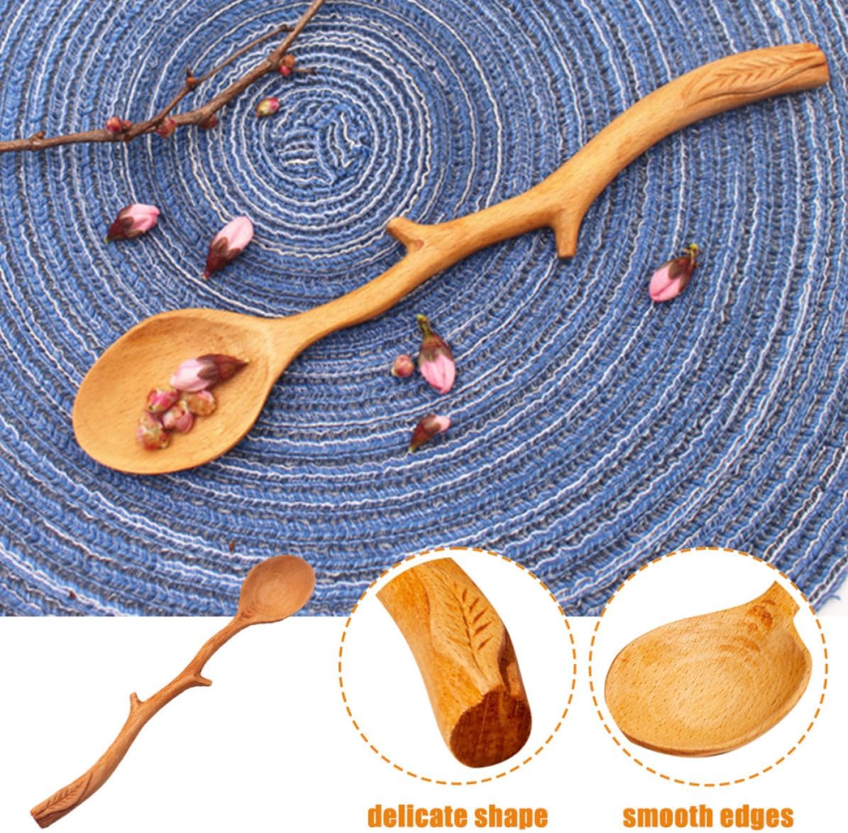 Artibetter 2pcs Wooden Coffee Spoons with Long Handle for Mixing and Stirring, Japanese Design, Comfortable Grip, Versatile Use, for Home and Restaurant