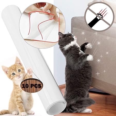 Amazon Barleycorn ツメ傷保護シート 爪研ぎステッカー 猫 爪とぎ防止 猫 爪とぎ防止シート Pvc 家具保護ステッカー 粘着テープ シール 厚い 透明 汚れ防止 透明 両面強粘着 大容量 無毒無害 環境に優しい 簡単にはがせる キャット ペット用品 10pcs Barleycorn