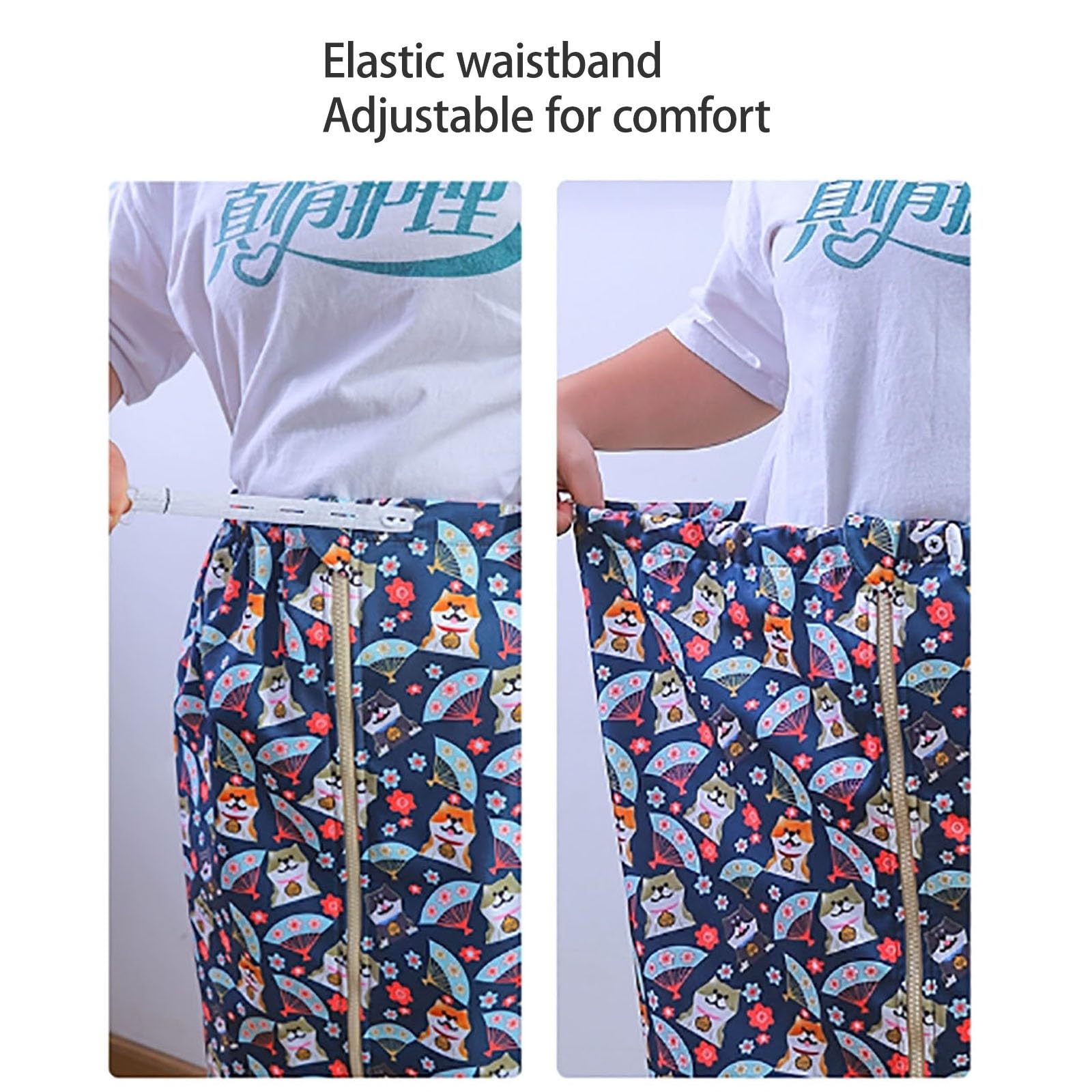 Traverse Letto Anziani per Adulti Gonna per Urina Assorbenti da Letto per Incontinenza, Morbido Telo Impermeabile Letto Lavabili in Lavatrice con Cerniera Regolabile(2pcs,XL_B)