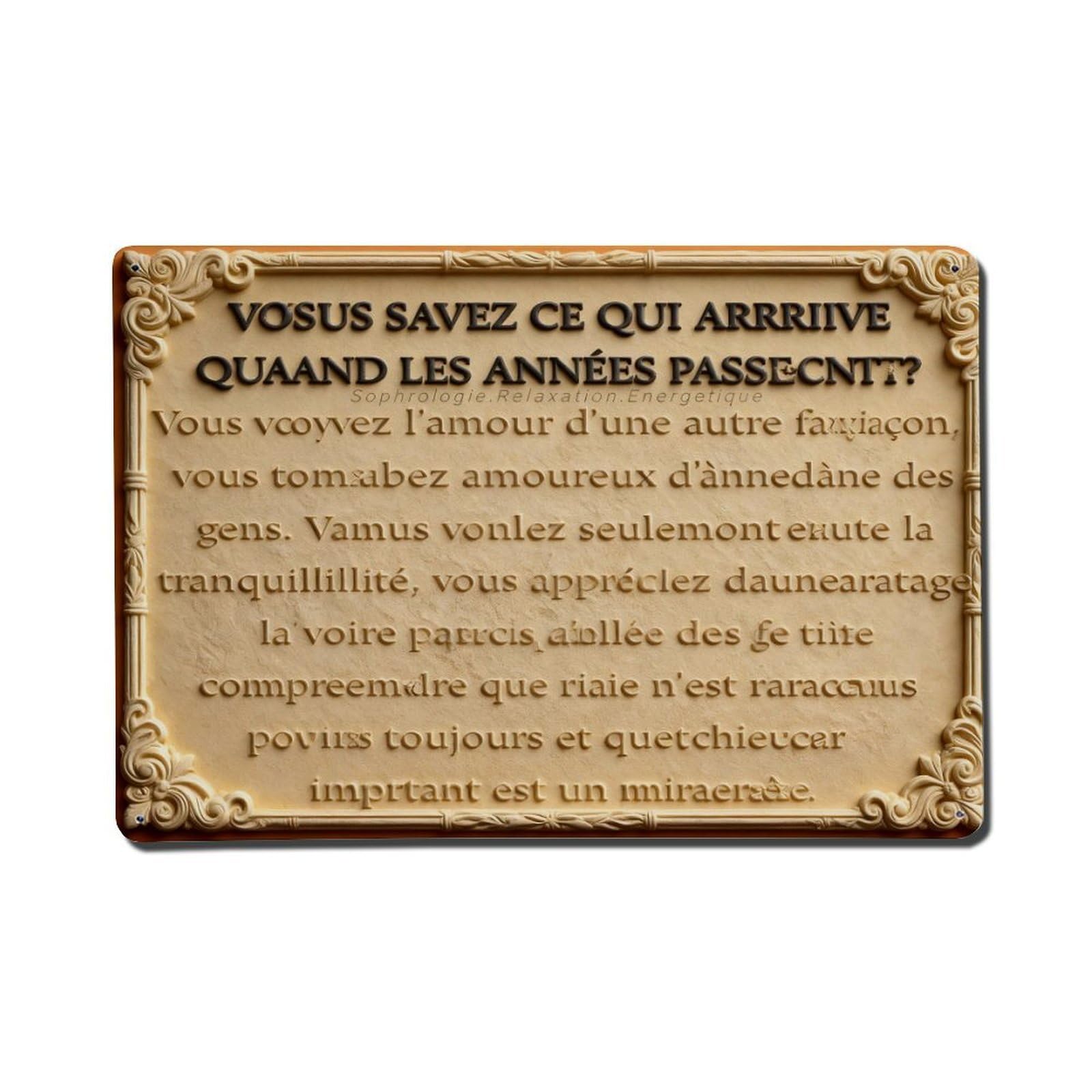 Vintage Textured Background With French Script Vintage Metal Tin Sign Retro Wall Decor, Bar Garage Cafe Kitchen Home Wall Art Poster Decoration 8x12inches