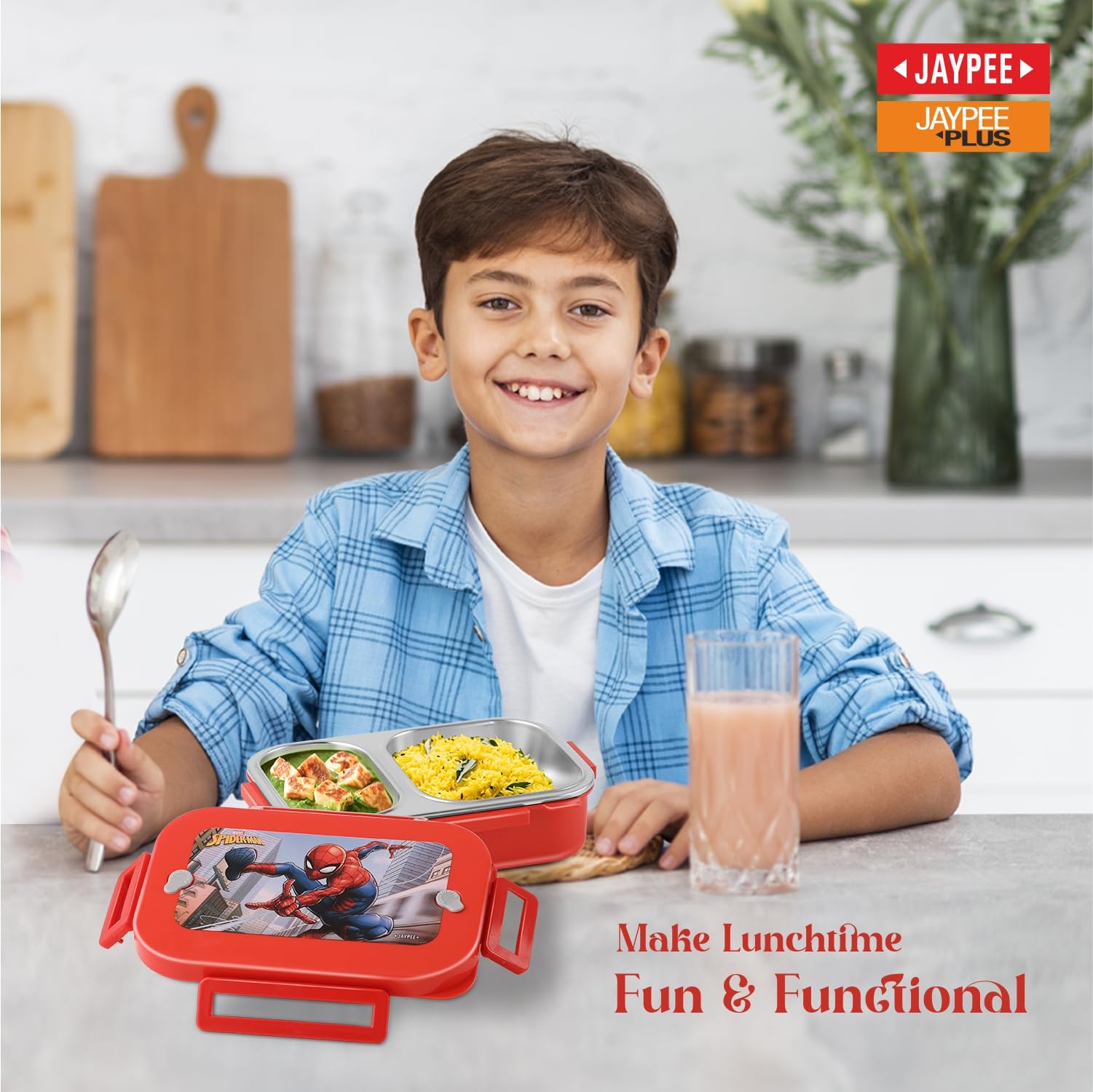 JAYPEE Toon Box Jr. Marvel Spiderman Inner Stainless Steel