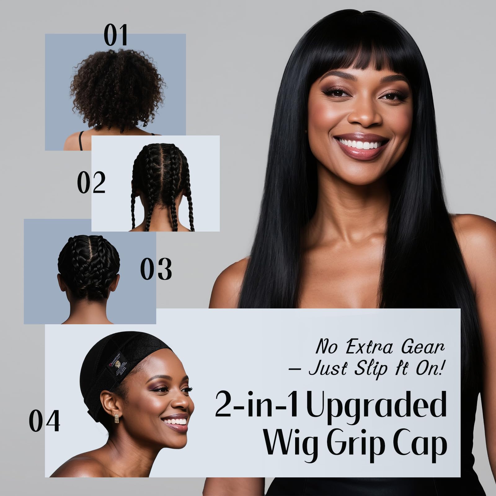 Dreamlover 2-in-1 Wig Grip Cap with Wide Non-Slip Band