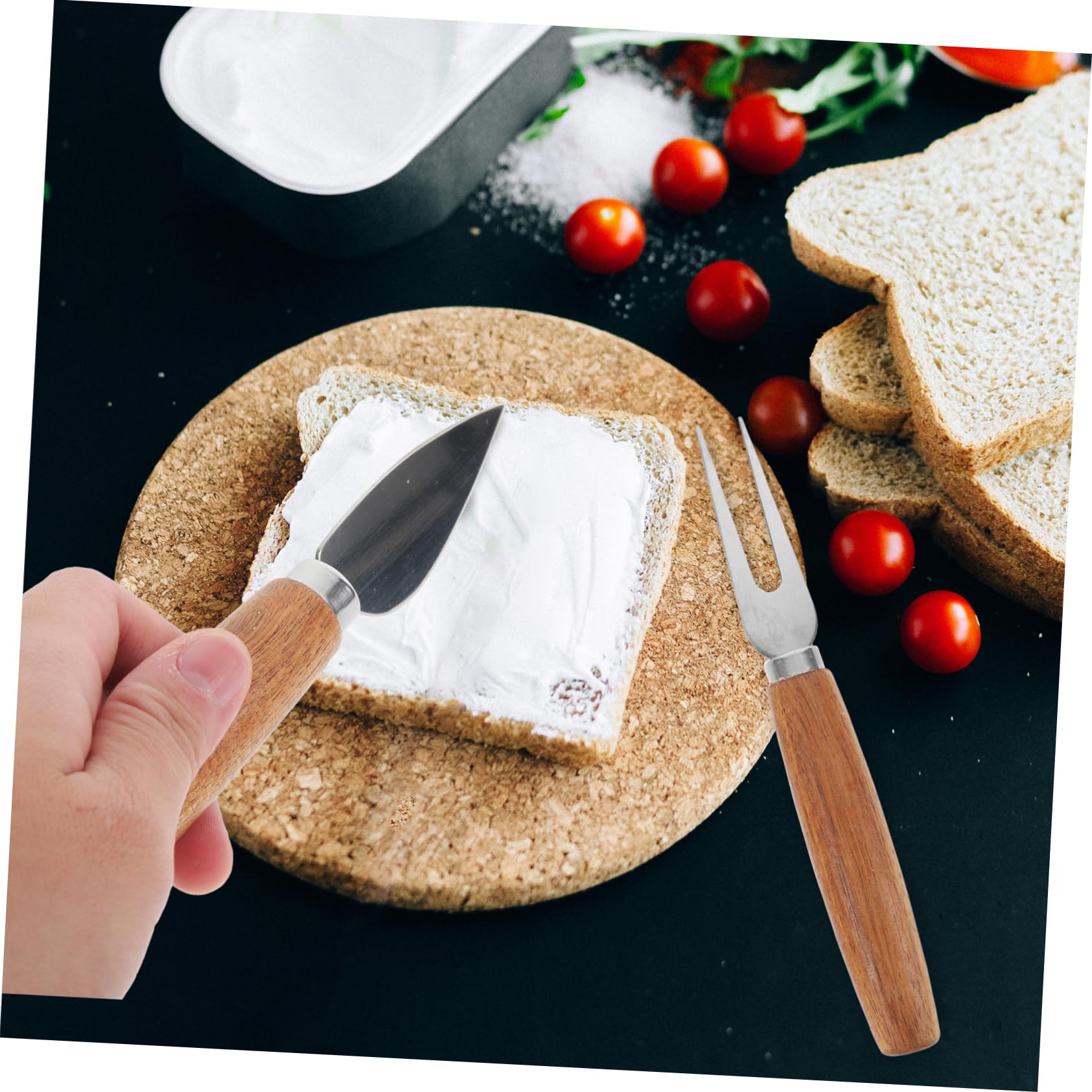 Natural & Gold Bamboo Cheese Set of 4 by Beatriz Ball